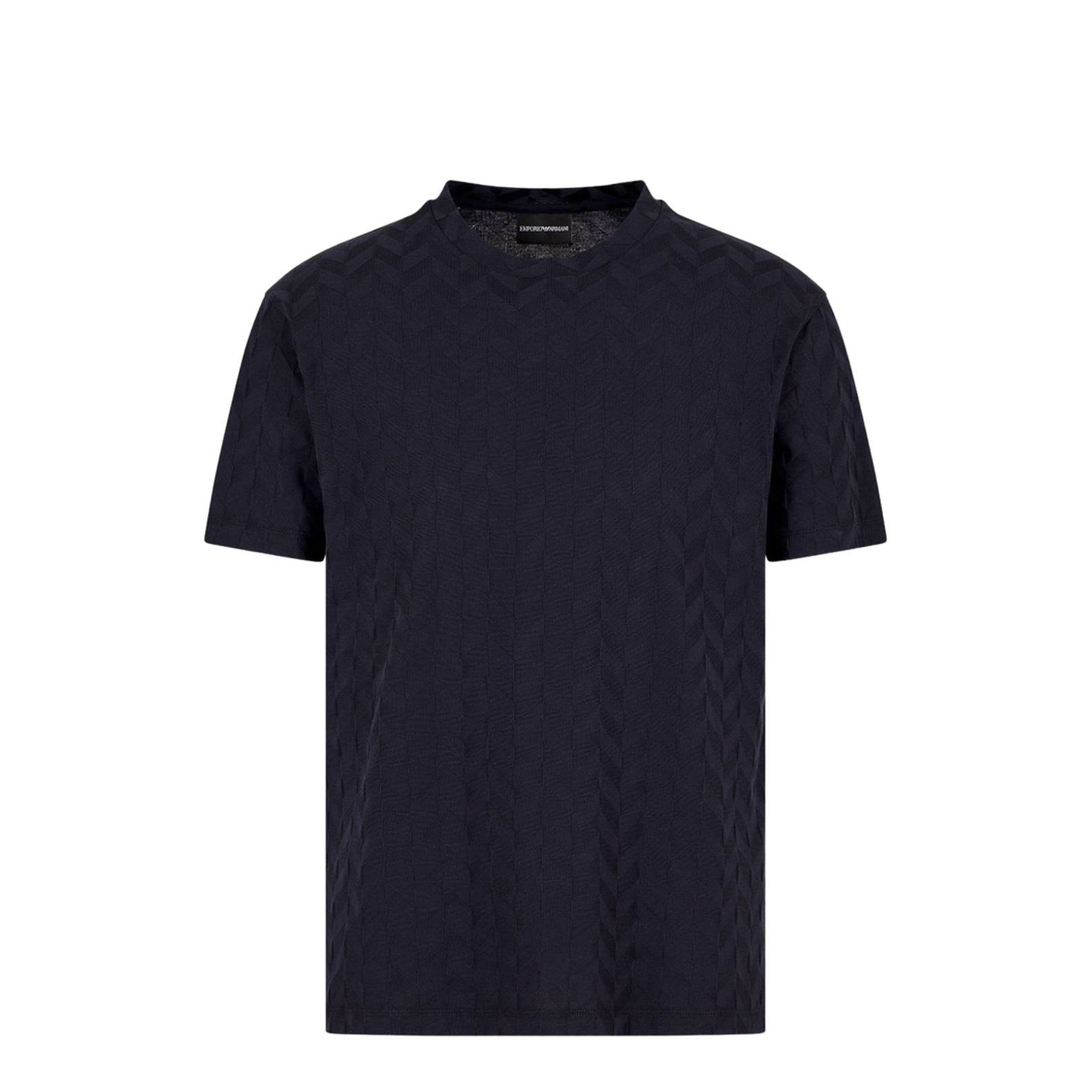 Jersey T-Shirt with All-Over Jacquard Pattern
