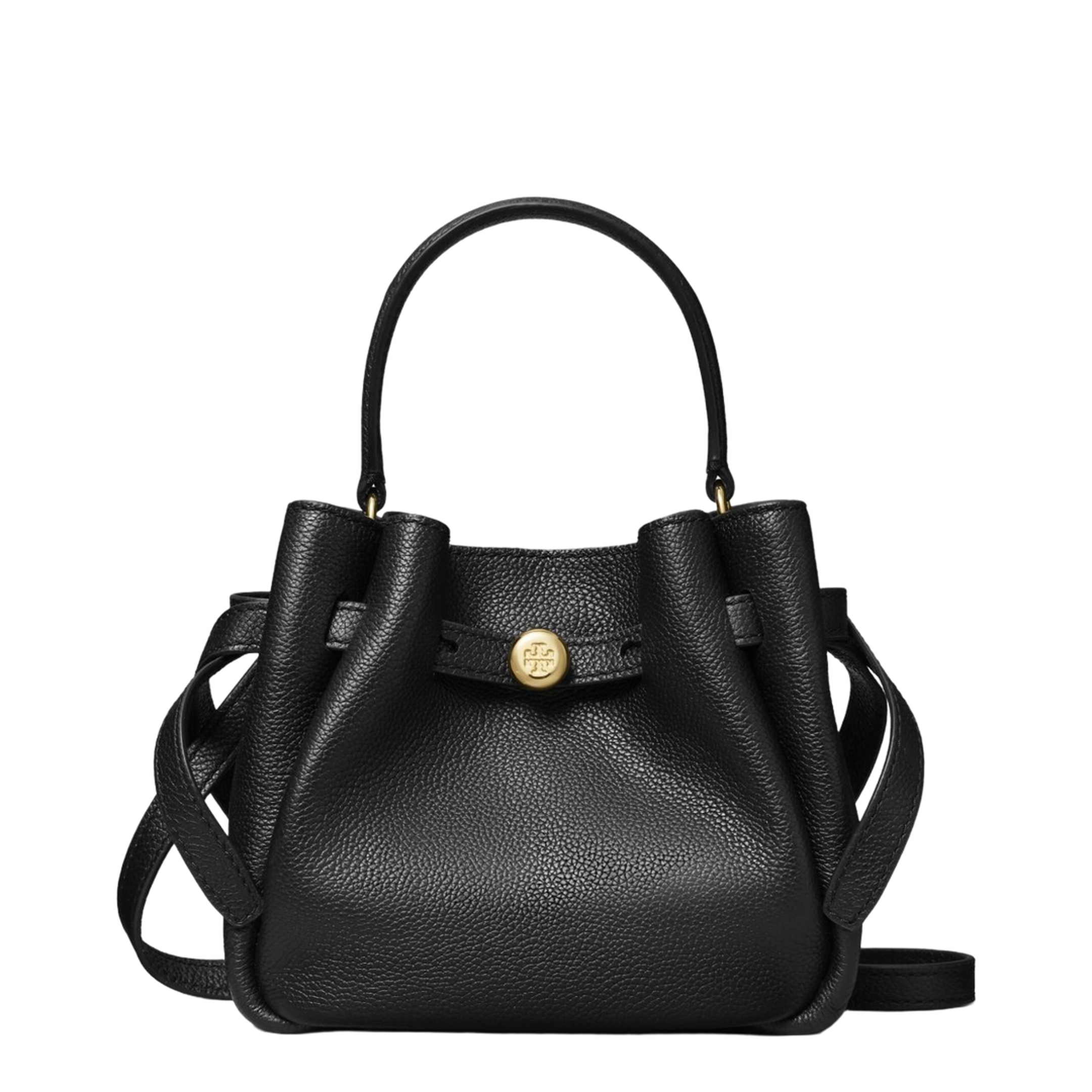 Romy Mini Calfskin Bucket Bag - Black