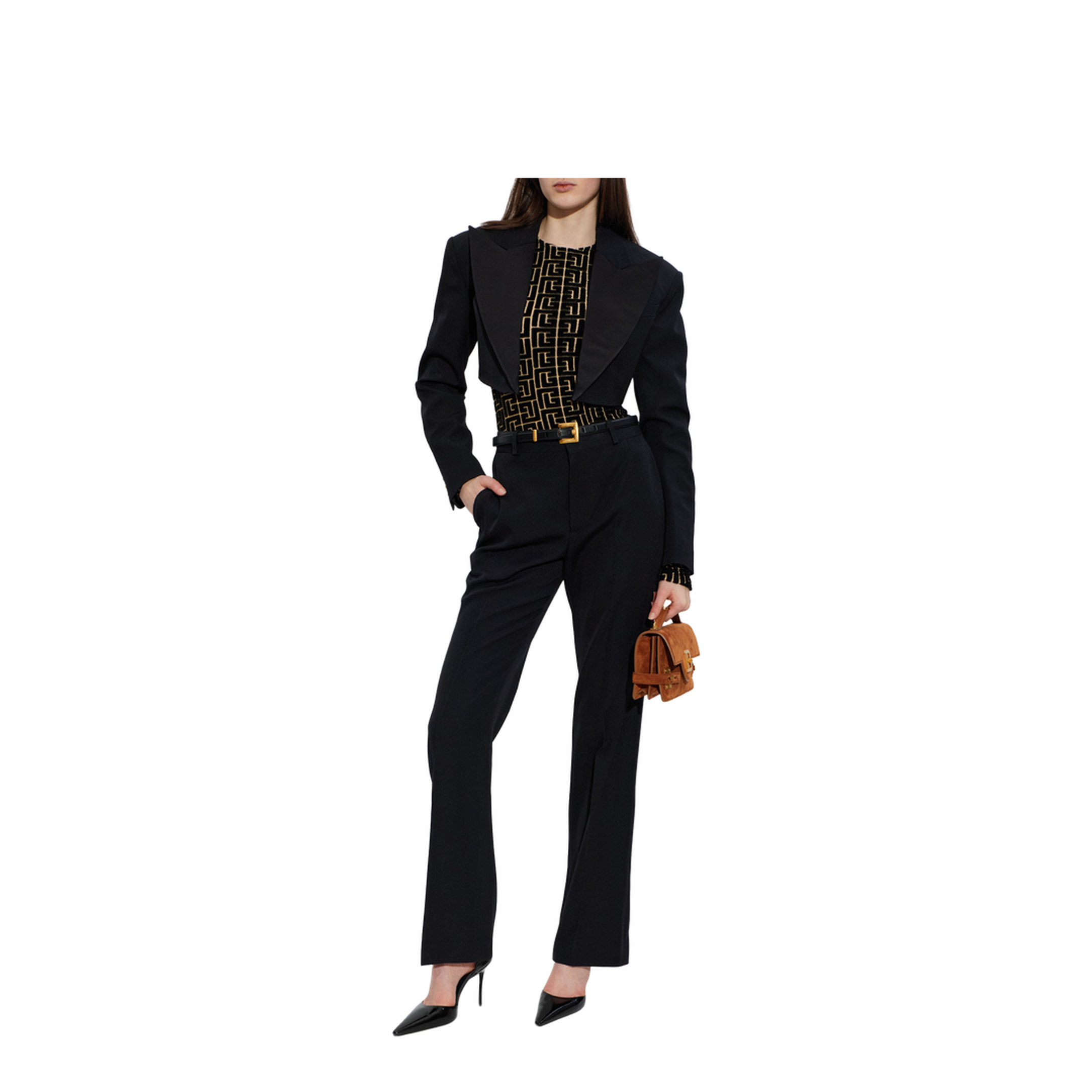 Cropped Grain de Poudre Jacket Black