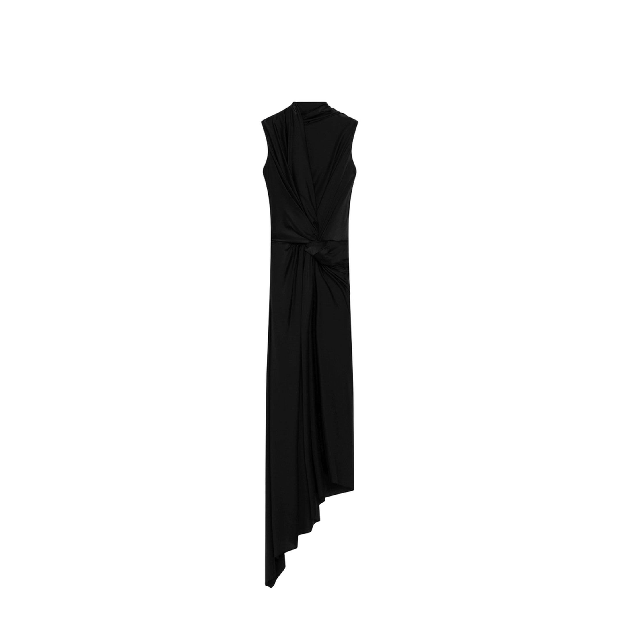 Long Asymmetric Dress In Stretch Fabric