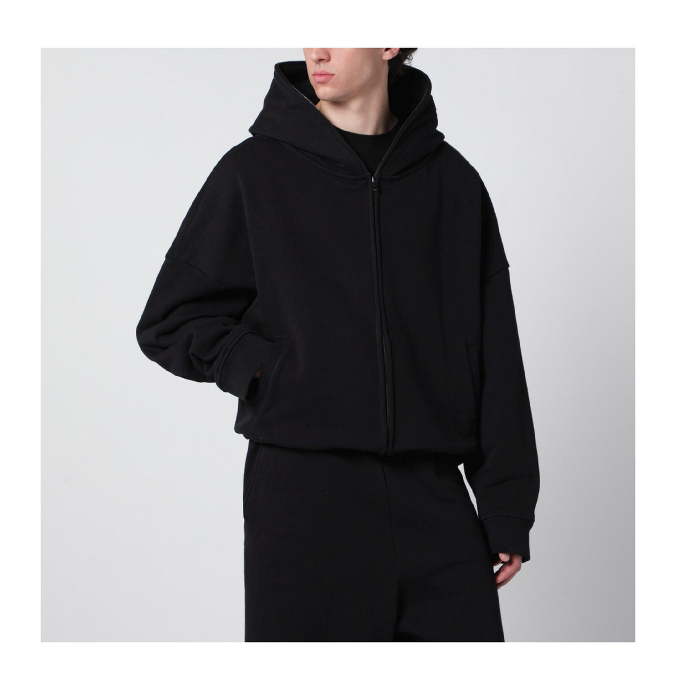 MAYFEYR - Entire Studios - Black Cotton Zip Up Hoodie - ESSS26HO03012UCO0015