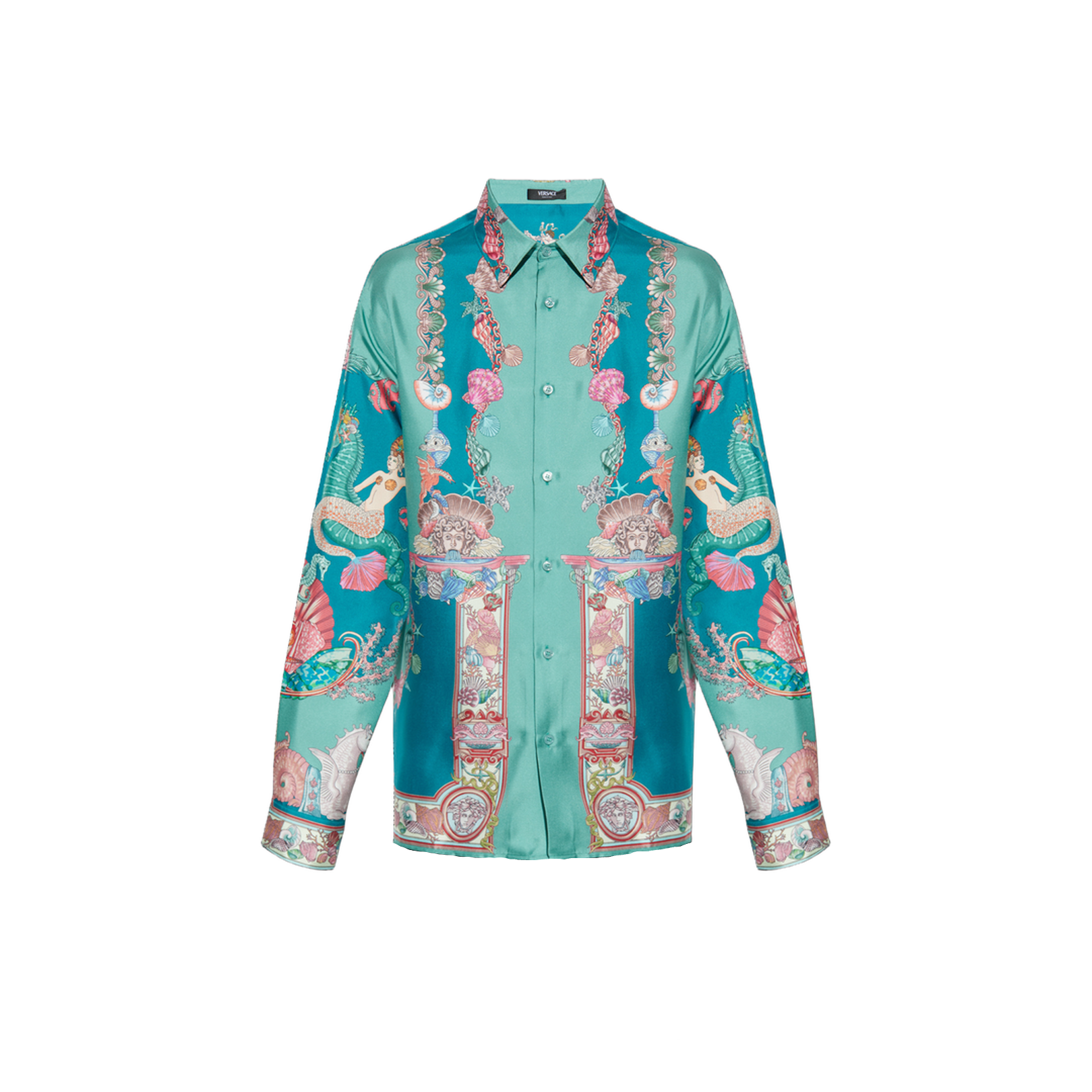 Silk Shirt with Coral Theatre Print