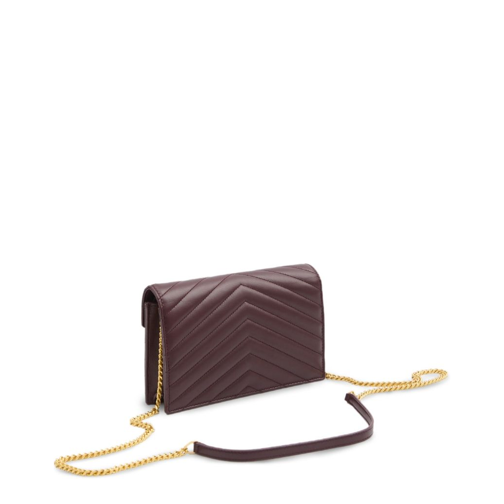 Chevron Quilted Envelope Chain Wallet
