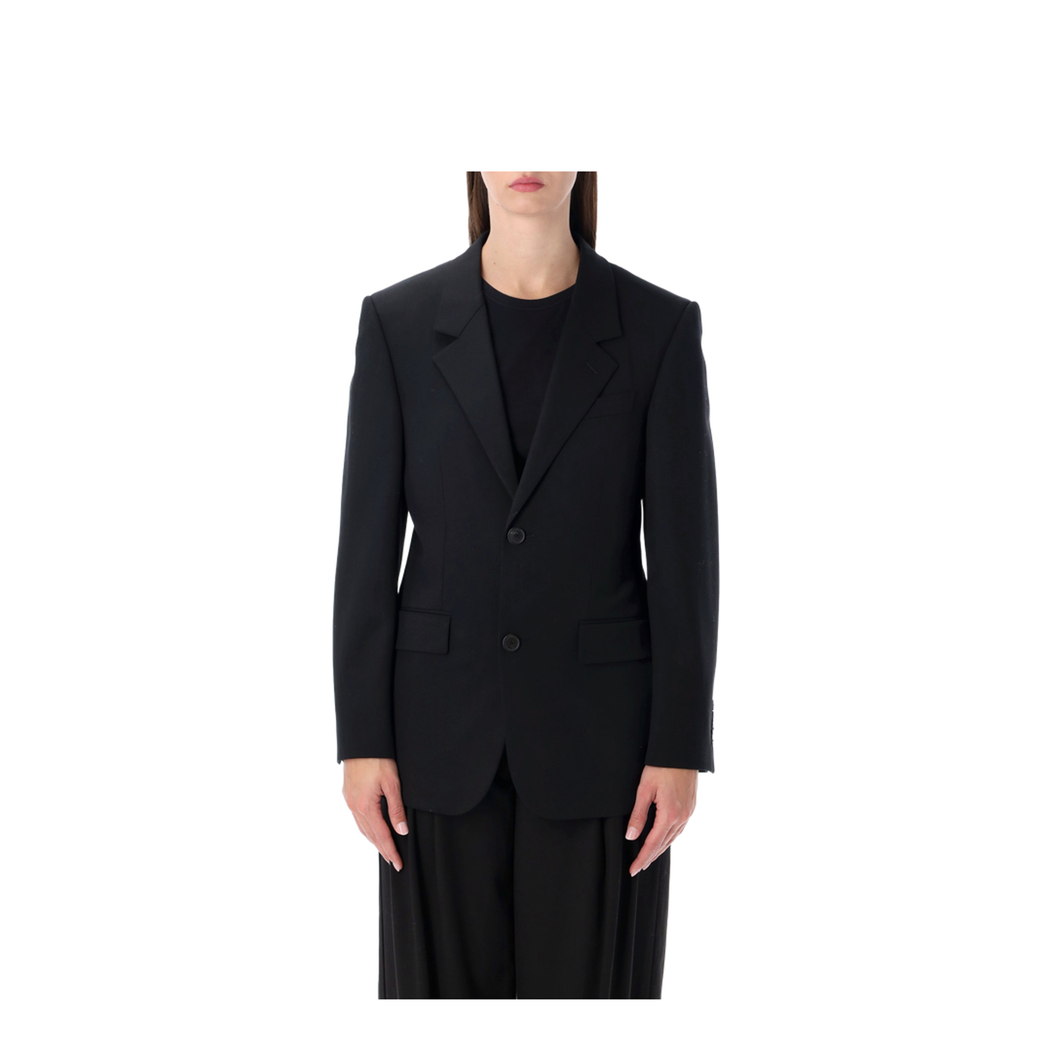 Standard Single-Breasted Tailored Blazer in Black