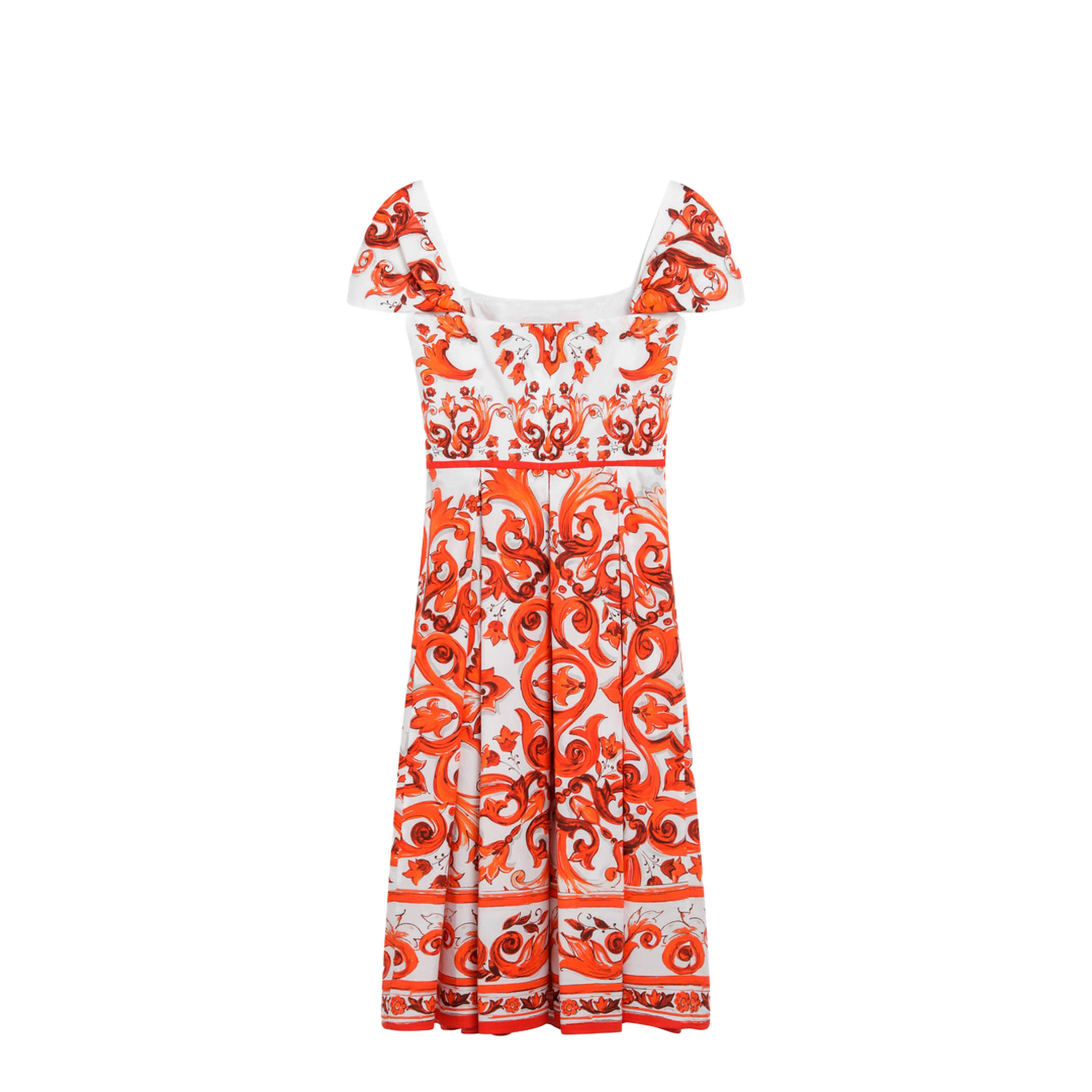 MAYFEYR - Dolce & Gabbana - Maiolica-Print Cotton Poplin Dress In Orange - F6TVKTGDDRLS9000