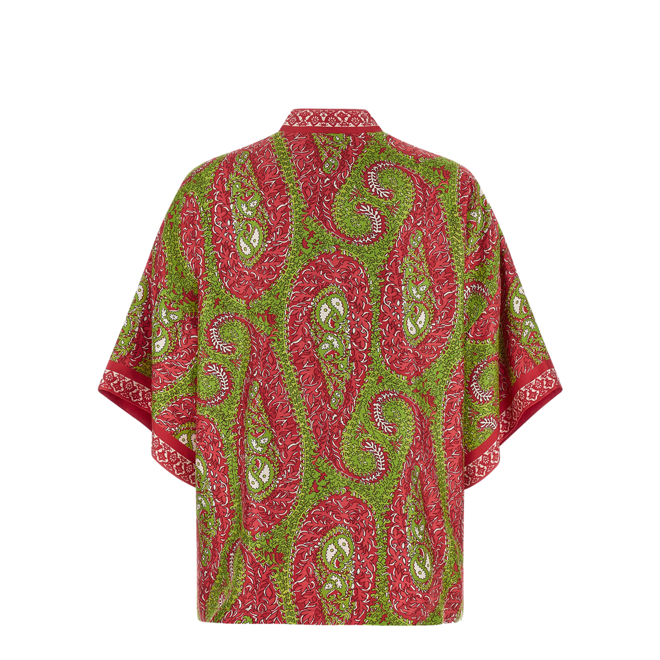 Silk Twill Kesa with Paisley Foliage Motif