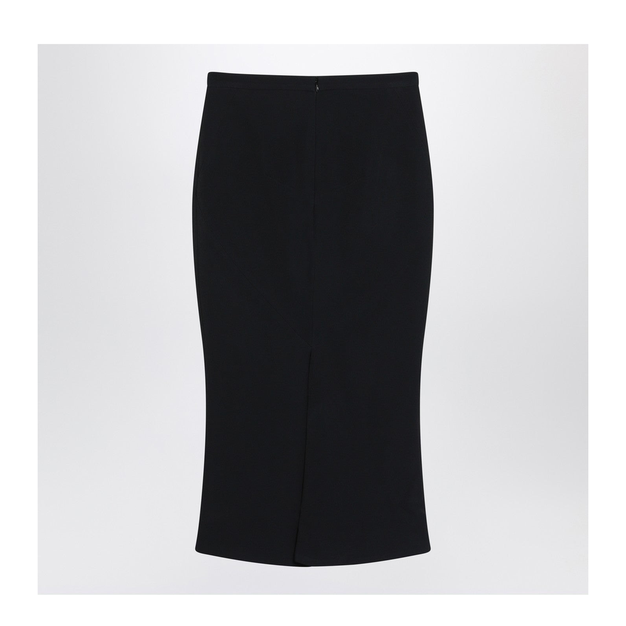 Black Midi Skirt with Pleats on the Back