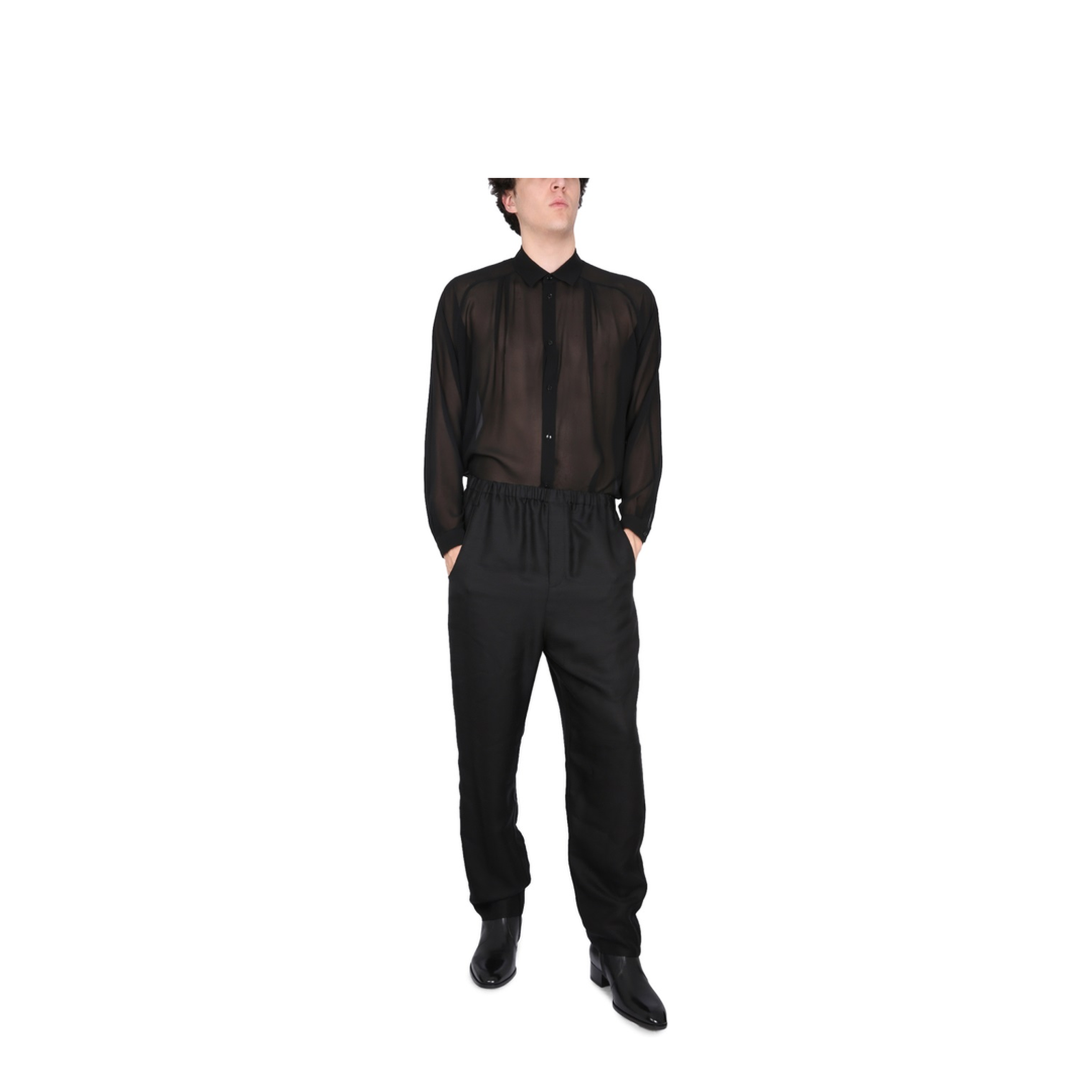Black Viscose Blend Pant