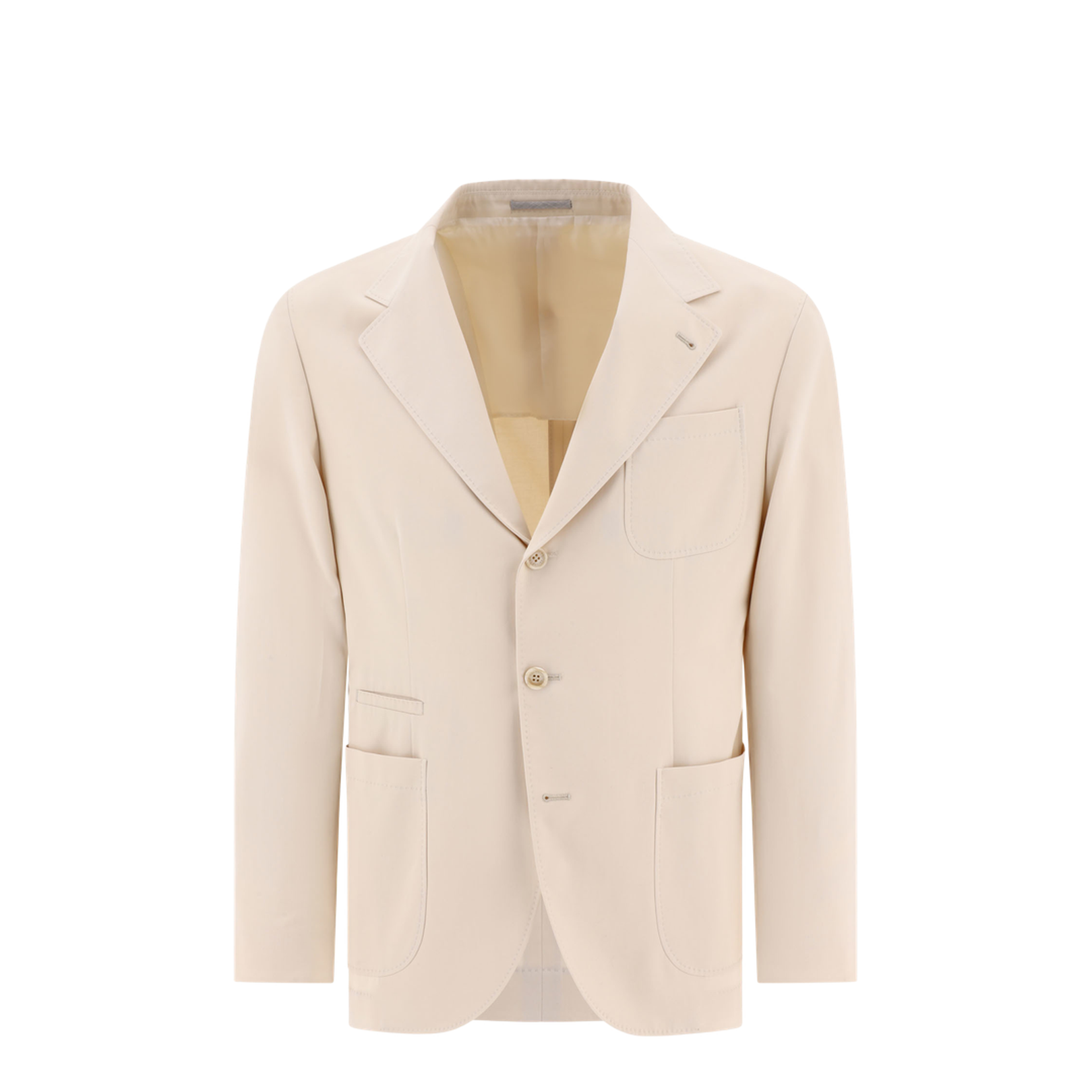Cotton and Cashmere Deconstructed Jacket with Patch Pockets