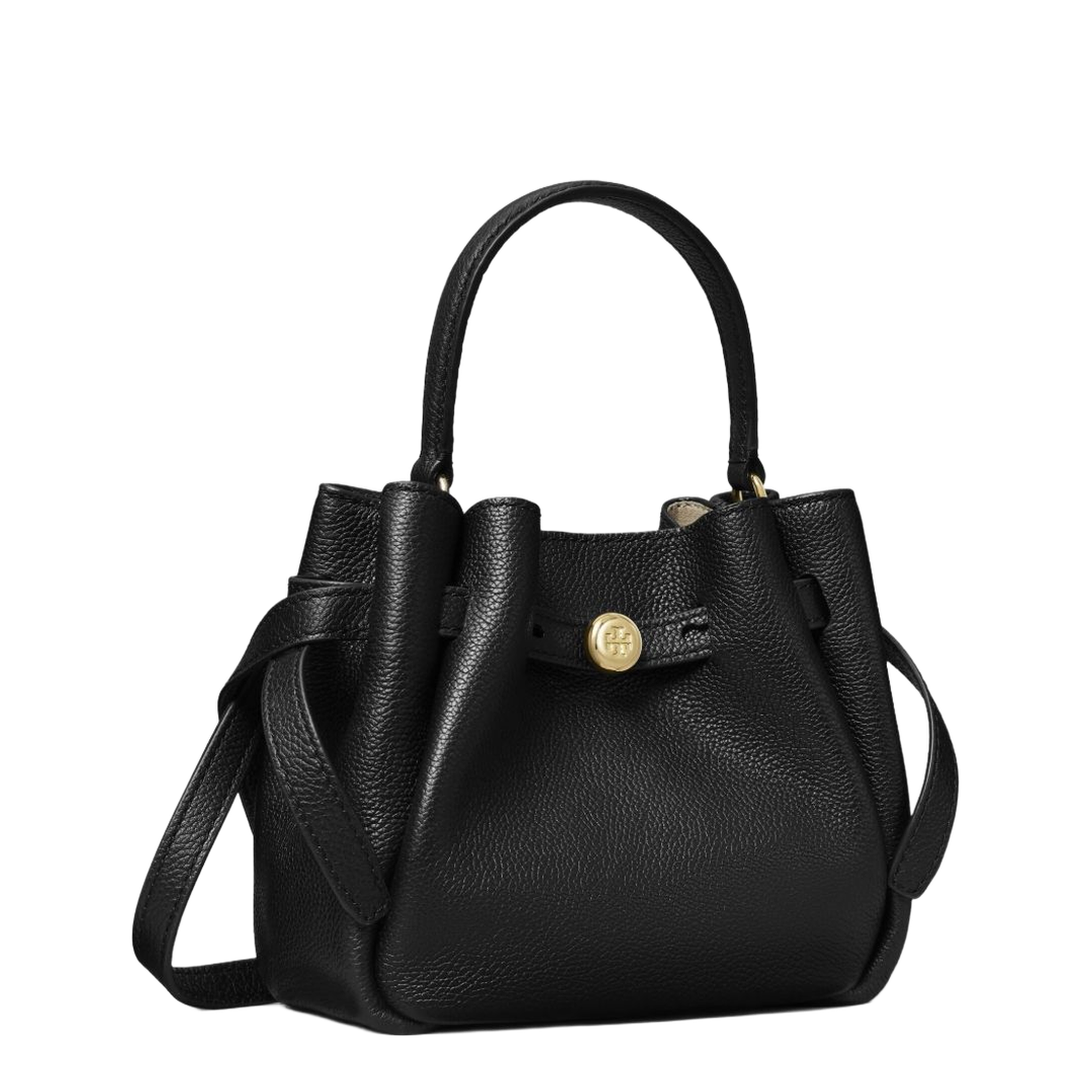 Romy Mini Calfskin Bucket Bag - Black
