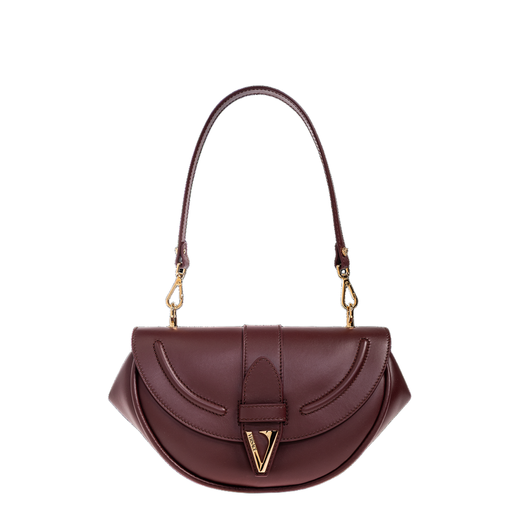 Virtus Small Calf Leather Shoulder Bag - Burgundy