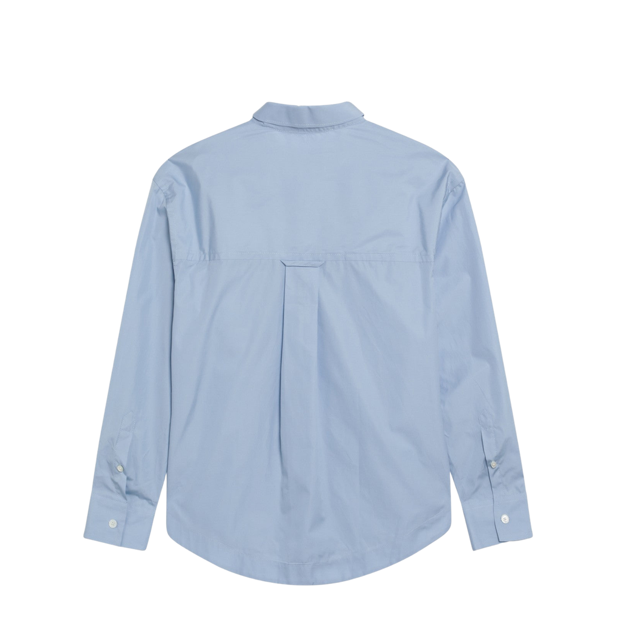 Large Blue Pointed Collar Cotton Shirt