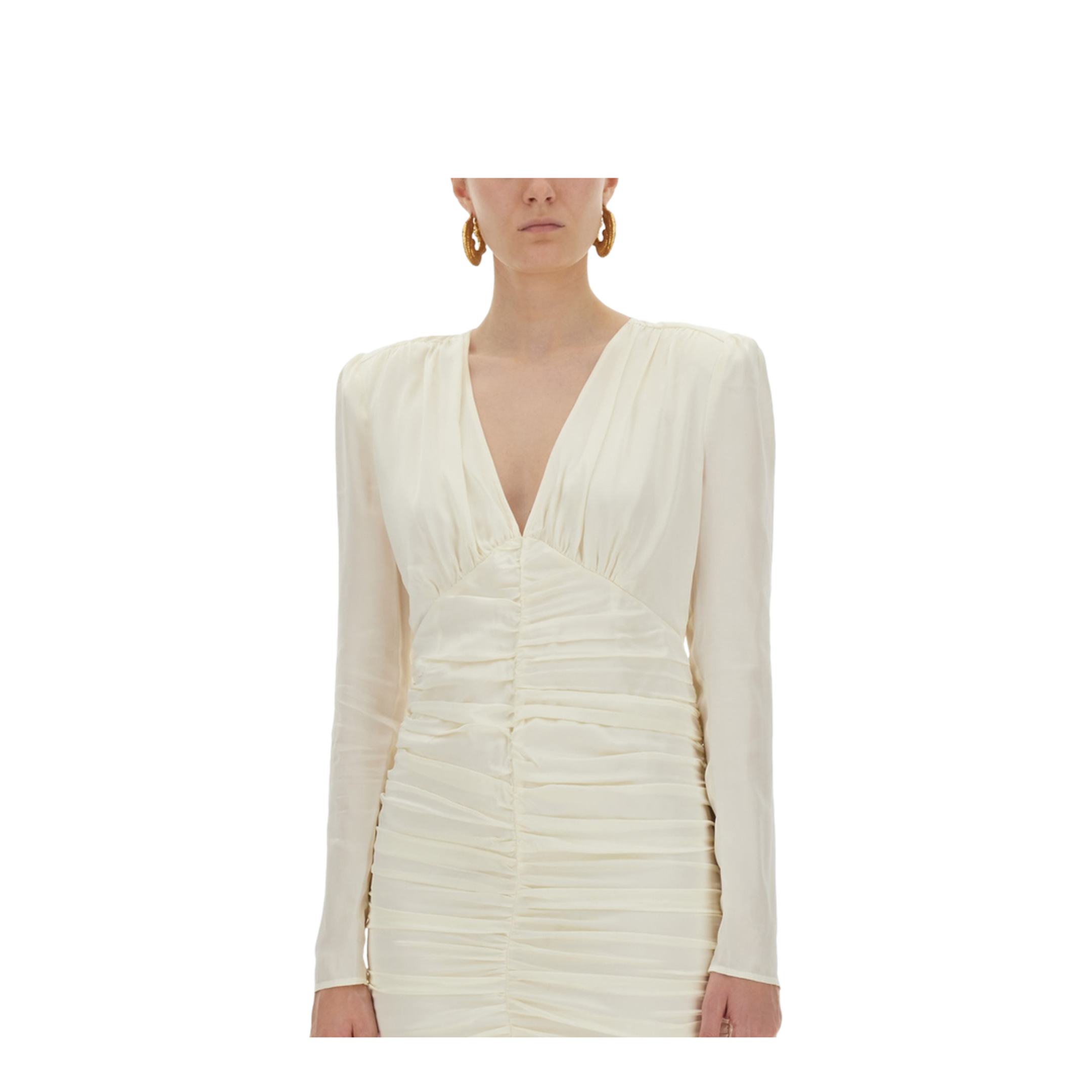 Satin Gathered Mini Dress