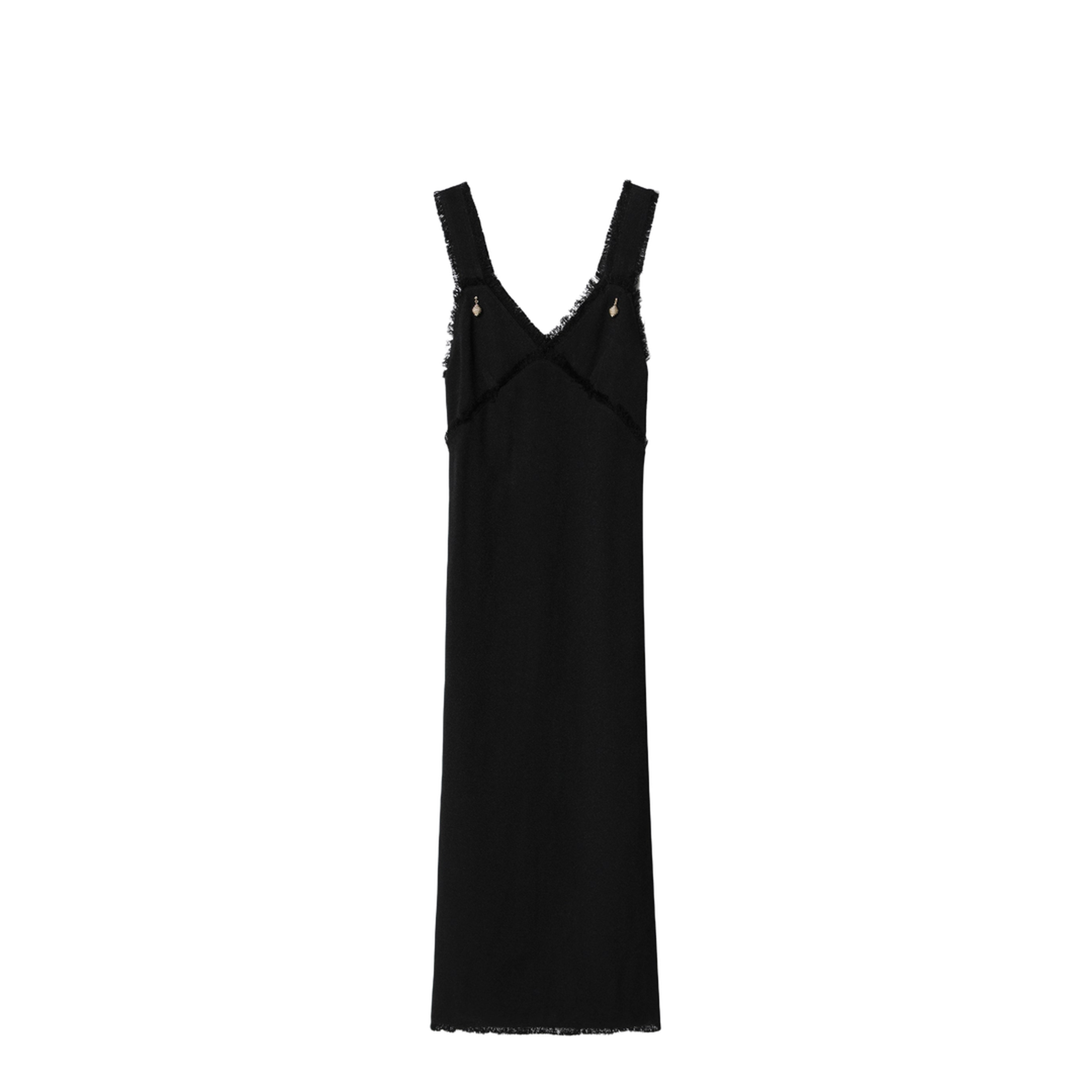 MAYFEYR - Toteme - Black Slip Dress In Textured Sablé - 262-WRD0291FB0610001
