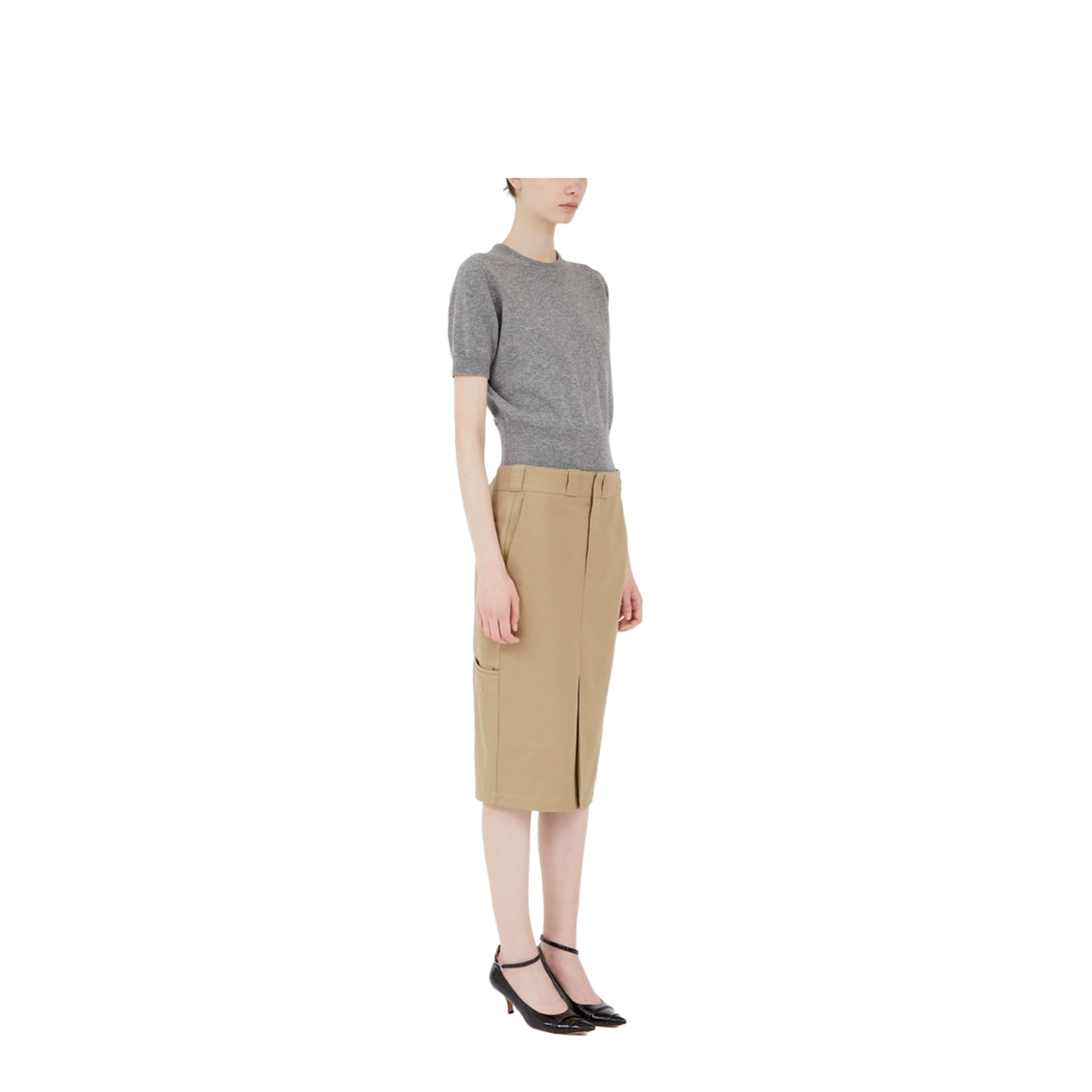 Skater Chino Midi Skirt
