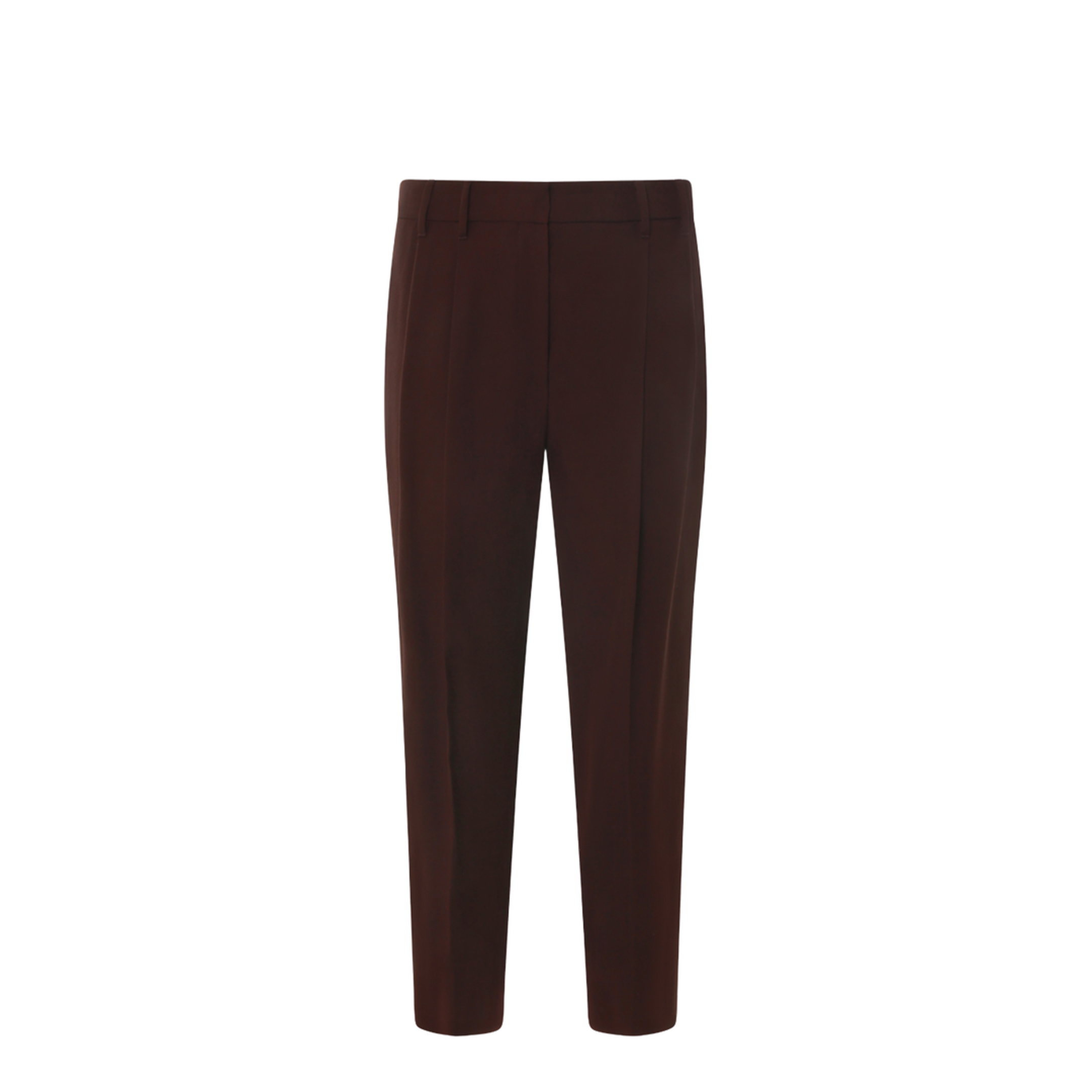 Wool Blend Trousers - Brown