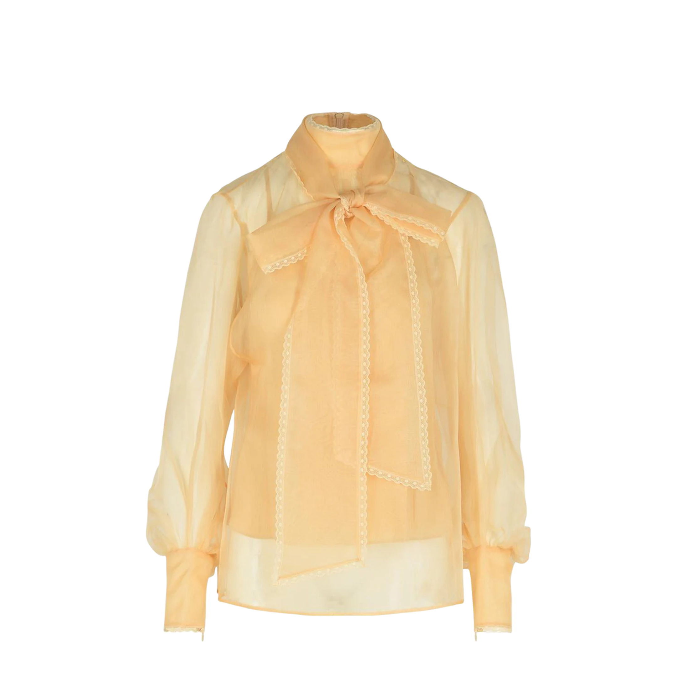 Pussy Bow Shirts Beige