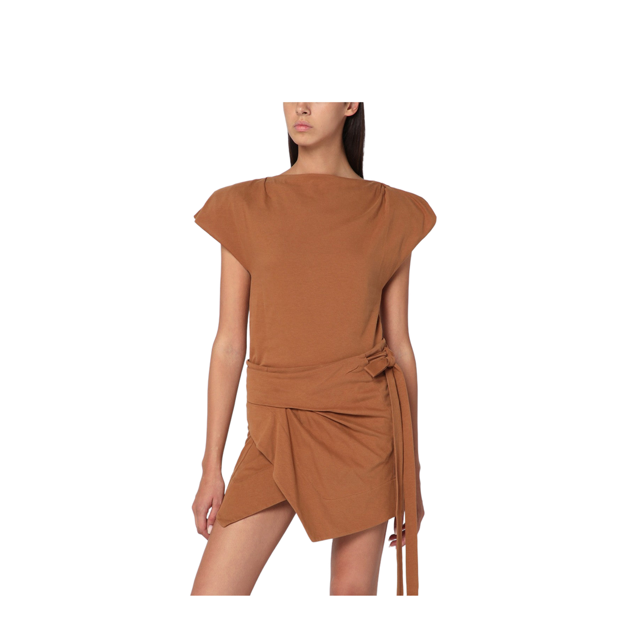 Asymmetrical Sebani T-shirt in Caramel Colour