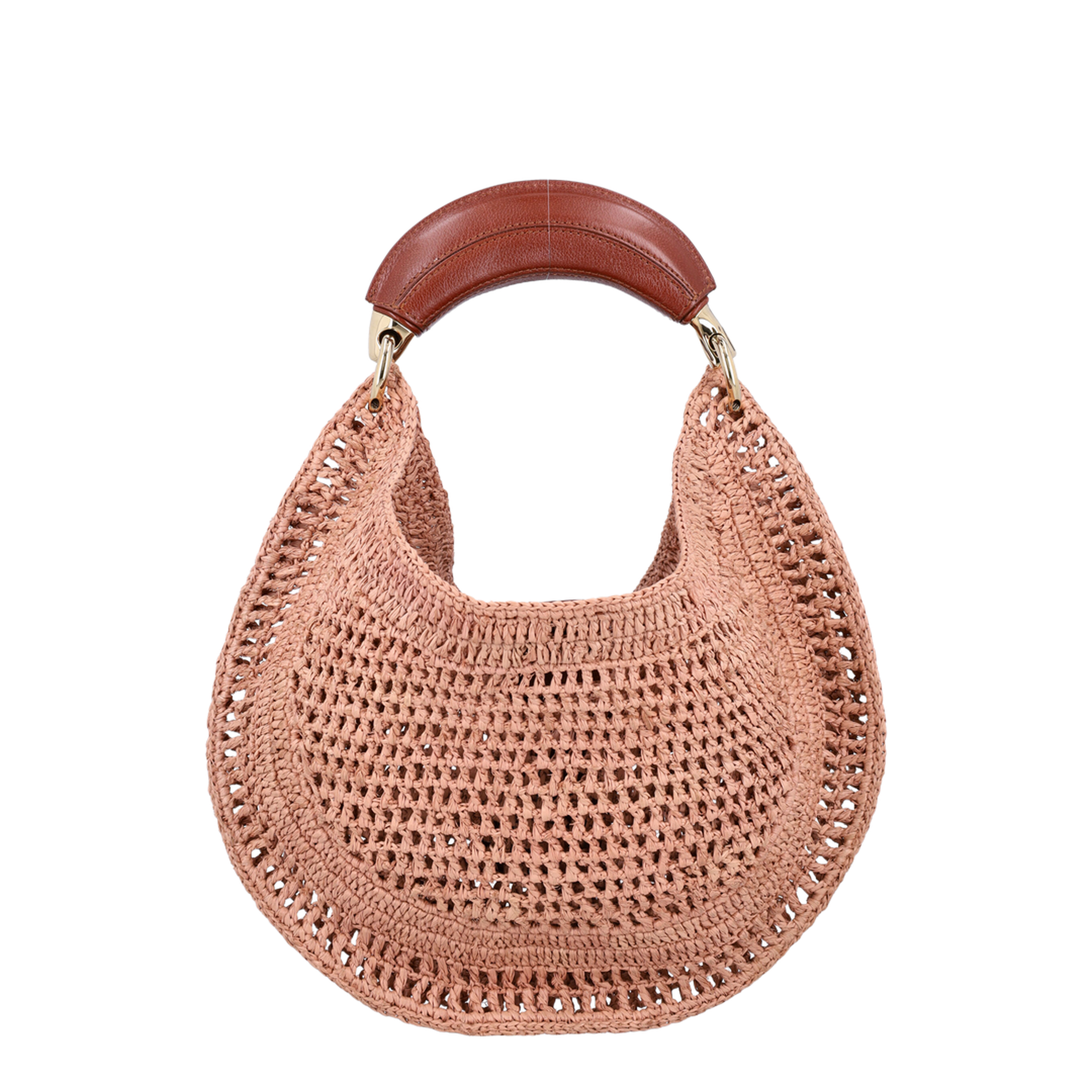 Summer Banana Raffia Hobo Bag - Summery Beige