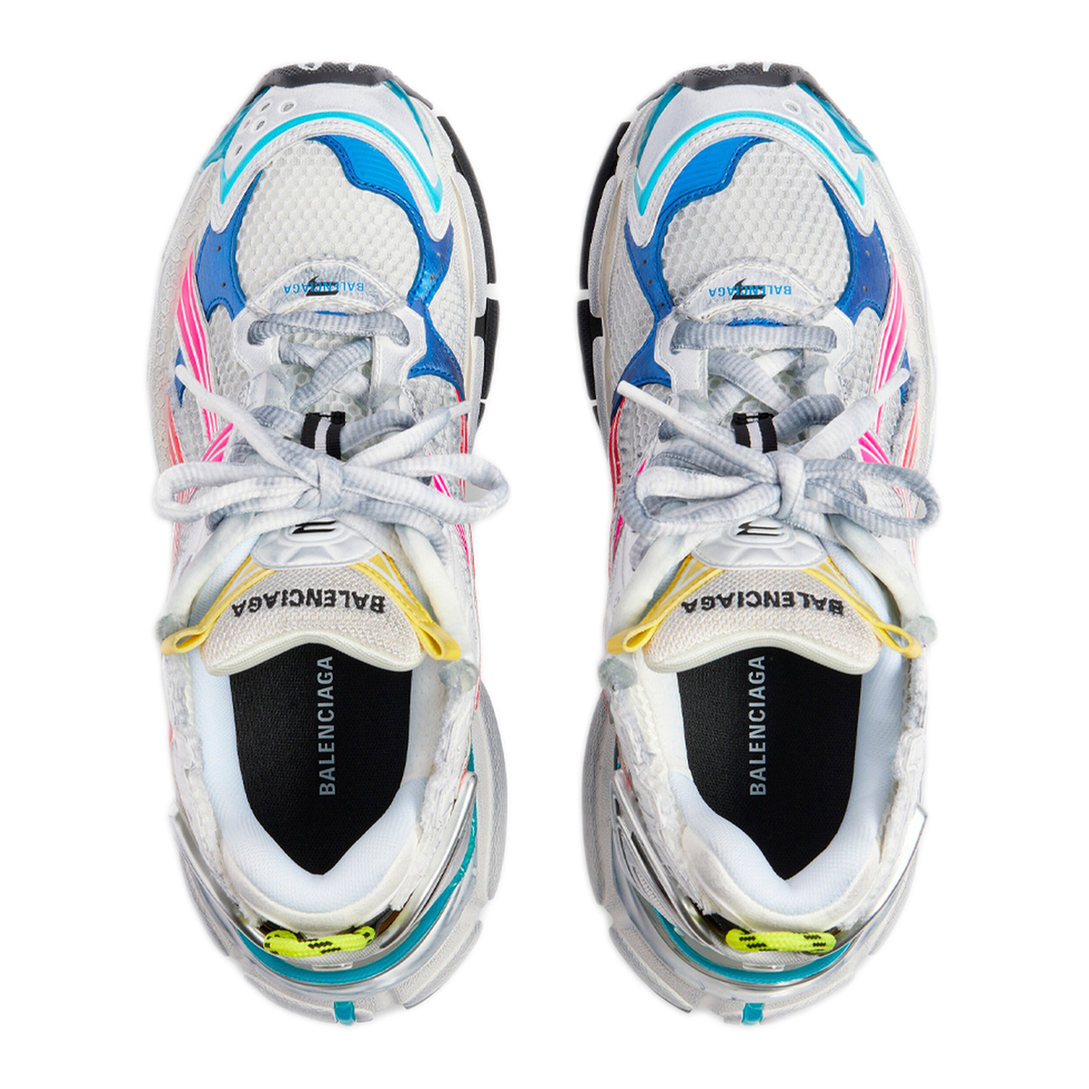 MAYFEYR - Balenciaga - Mesh And Nylon Multicolor Worn-Out Effect Runner Sneakers - 772767W3RBW