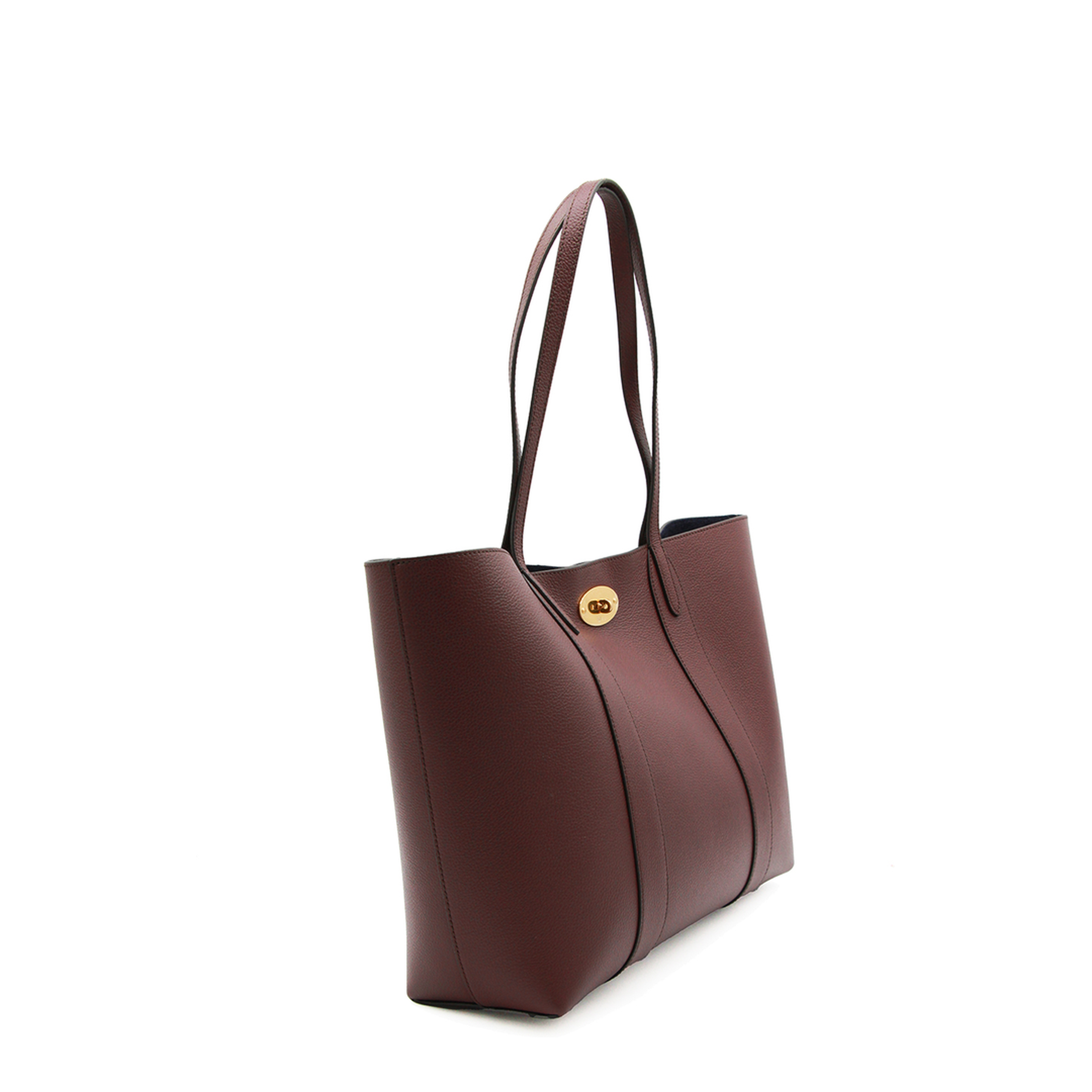 Bayswater Small Classic Grain Leather Tote - Burgundy