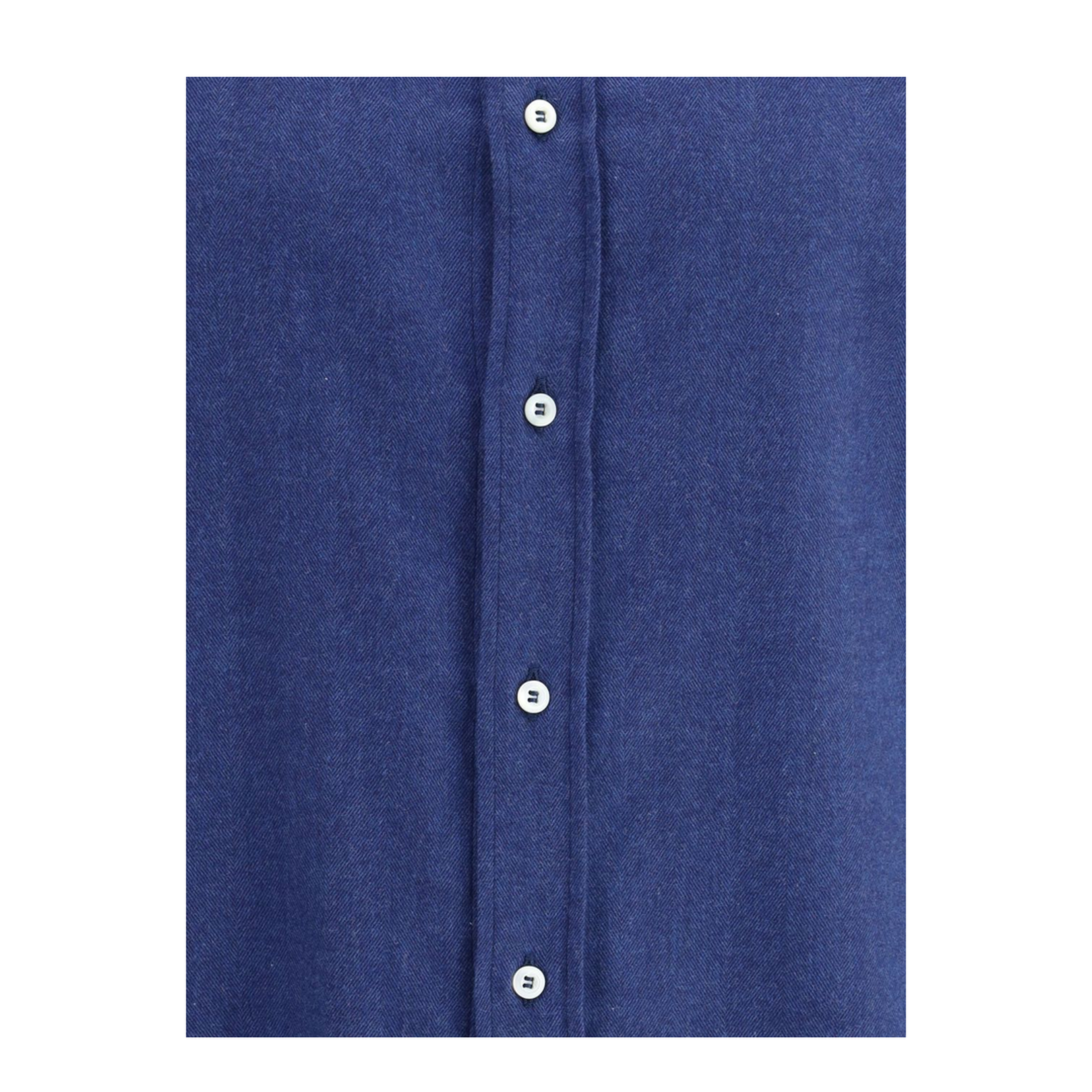 Herringbone Patterned Cotton Blend Flannel Shirt