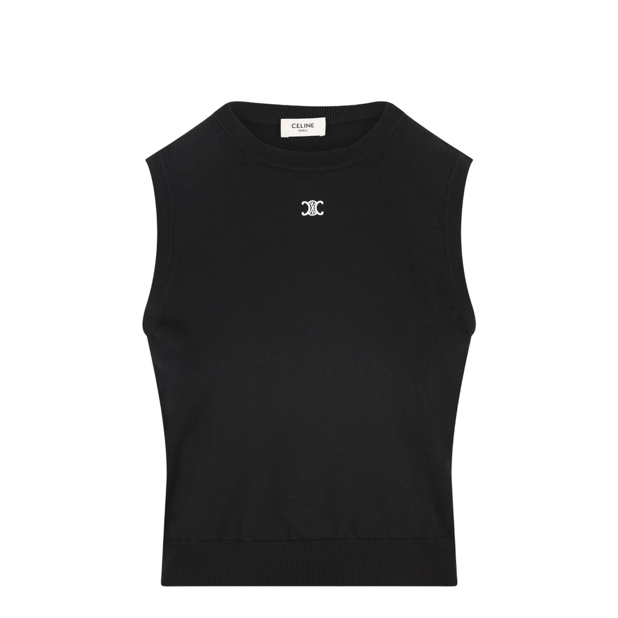 Crew Neck Waistcoat In Black