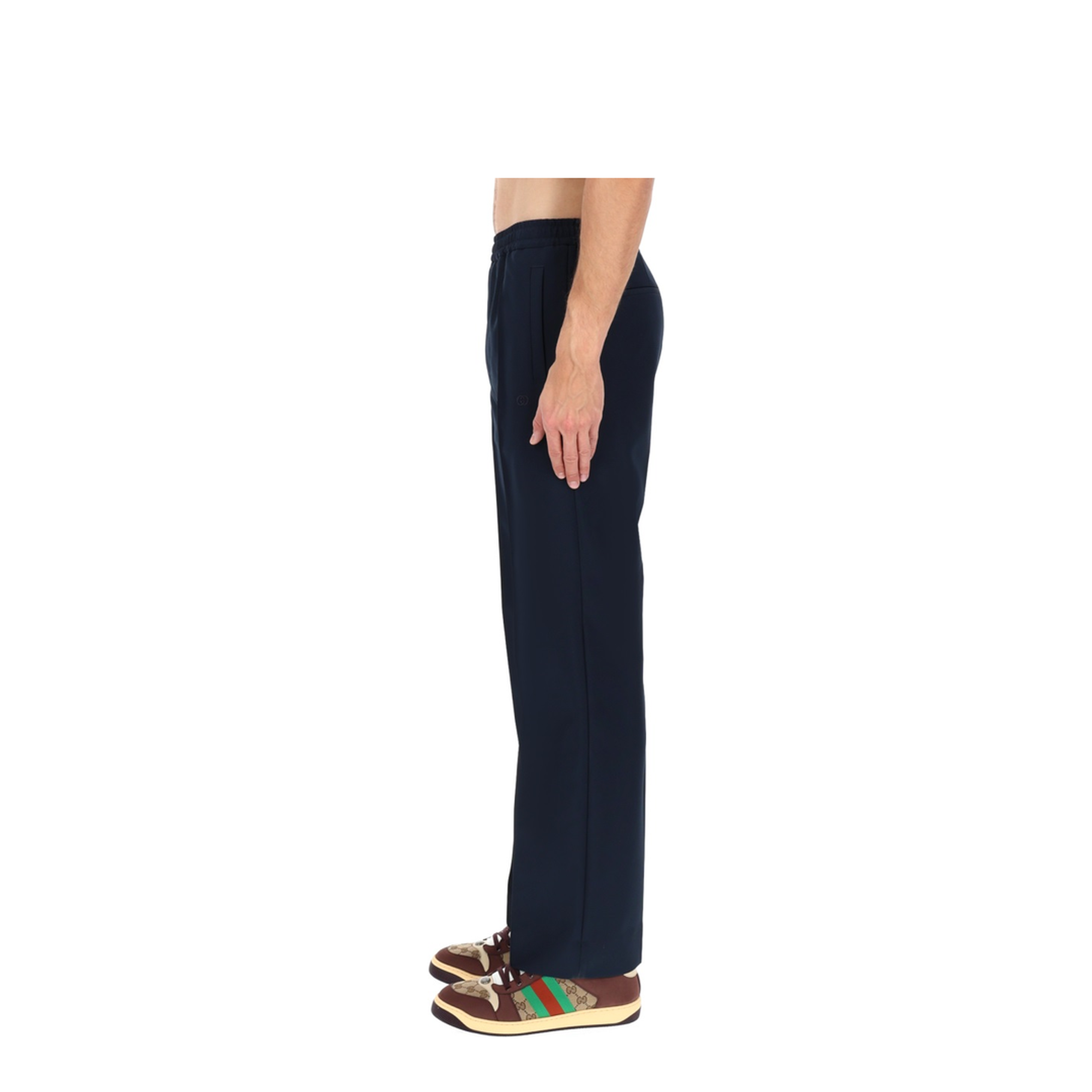 Technical Panama Sportswear Trousers in Dark Blue
