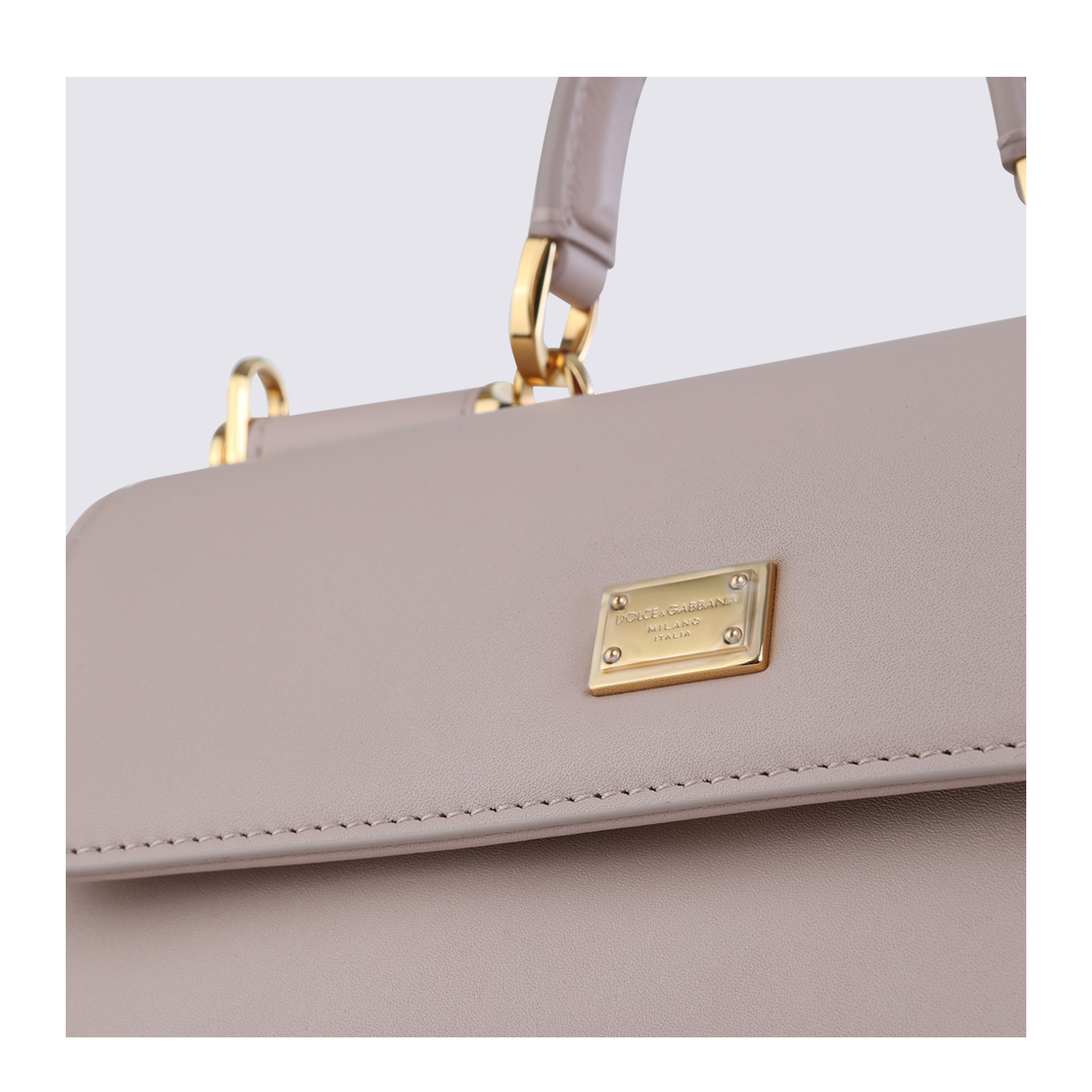 My Sicily Mini Calf Leather Top-Handle Bag - Beige