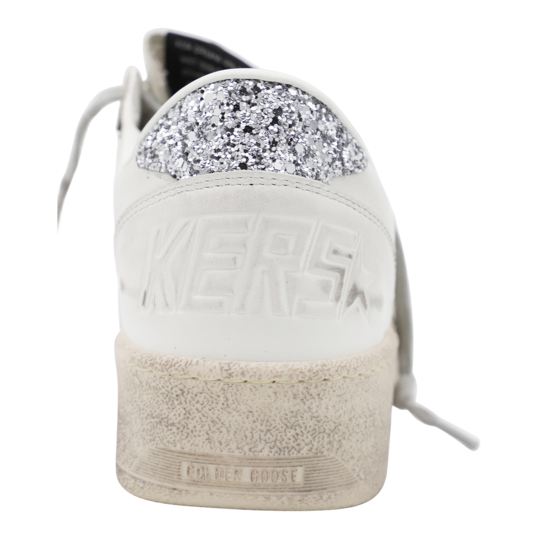 Ball Star with Silver Leather Star and Silver Glitter