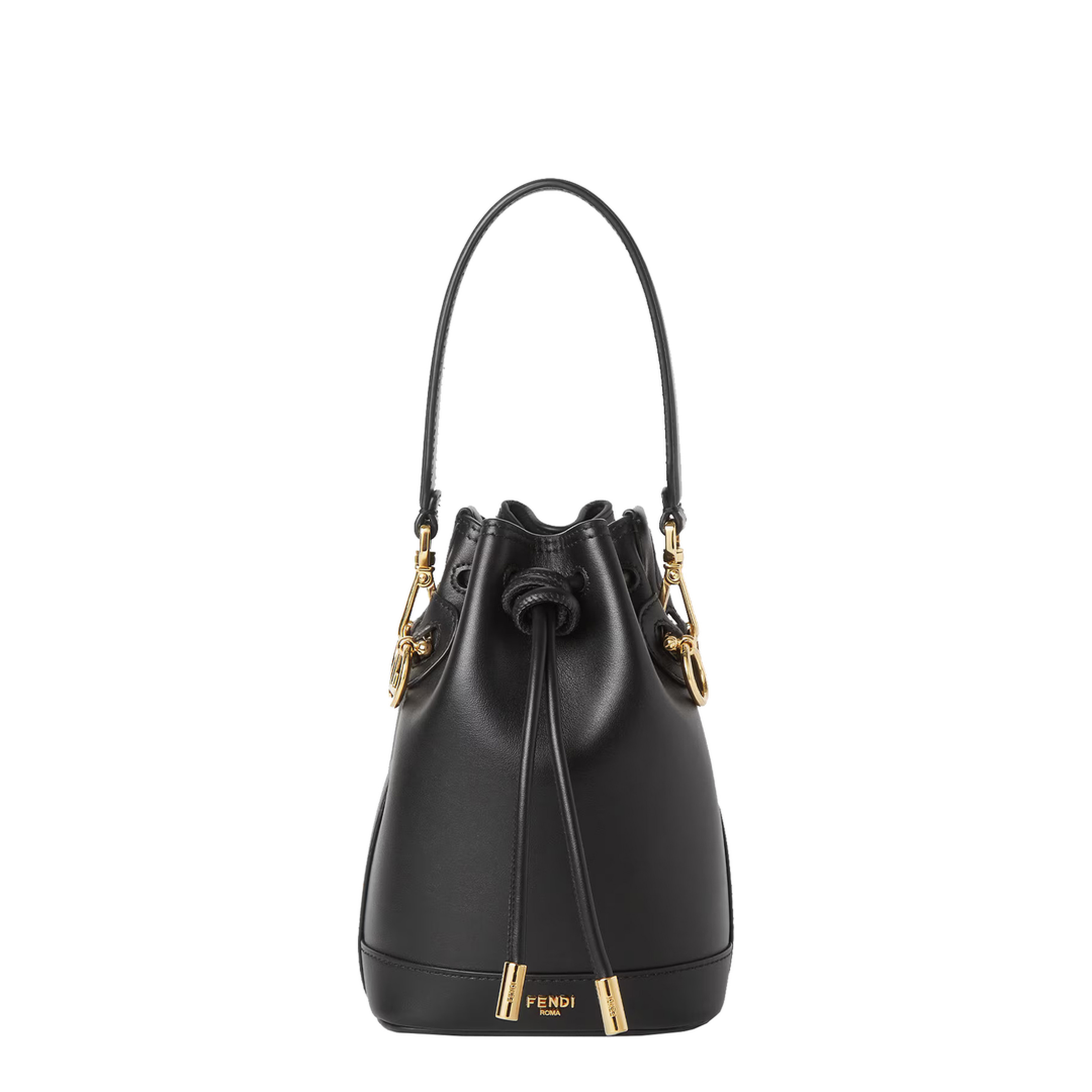 Mon Tresor Mini Leather Bucket Bags- Black