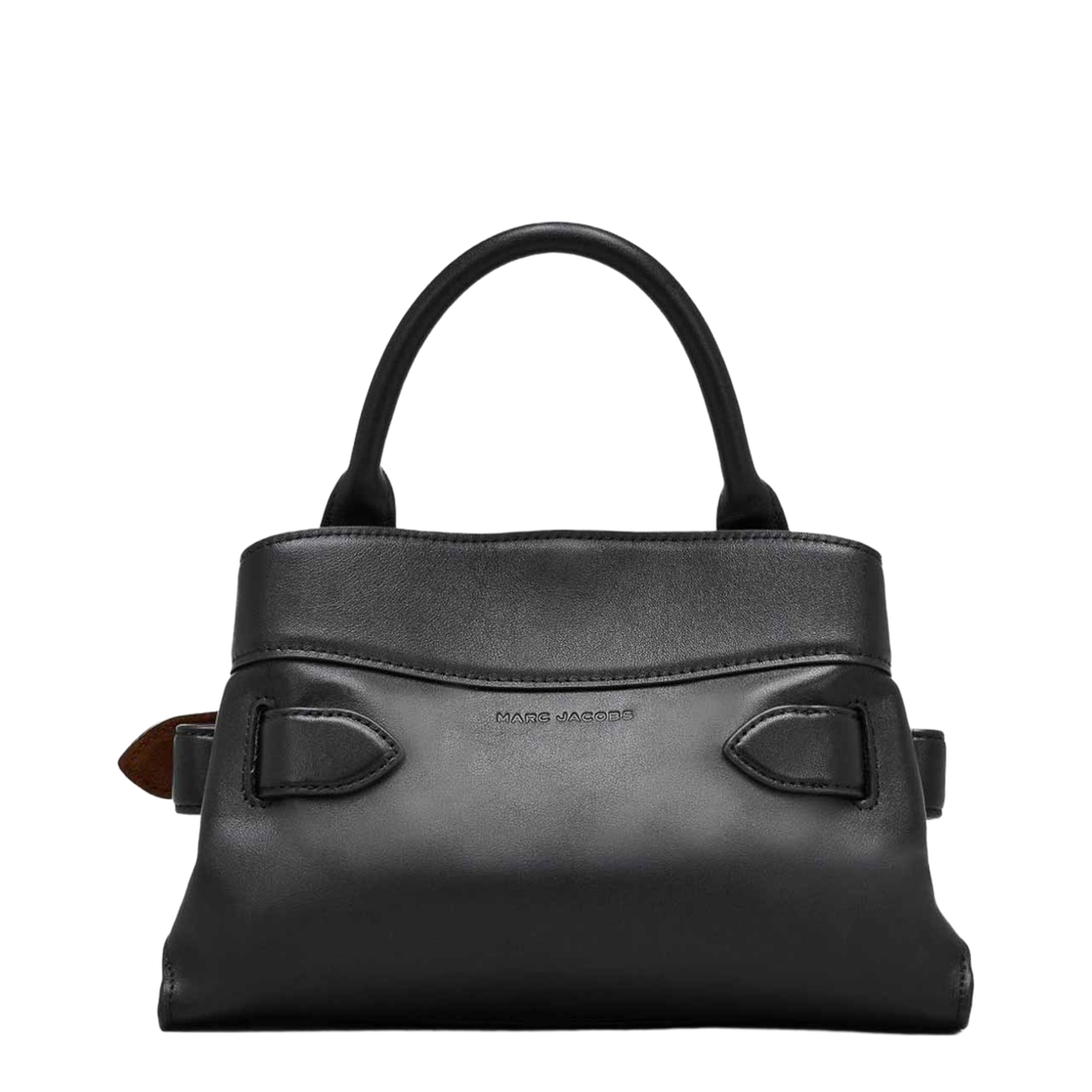 Small Satchel Handbag Leather Black