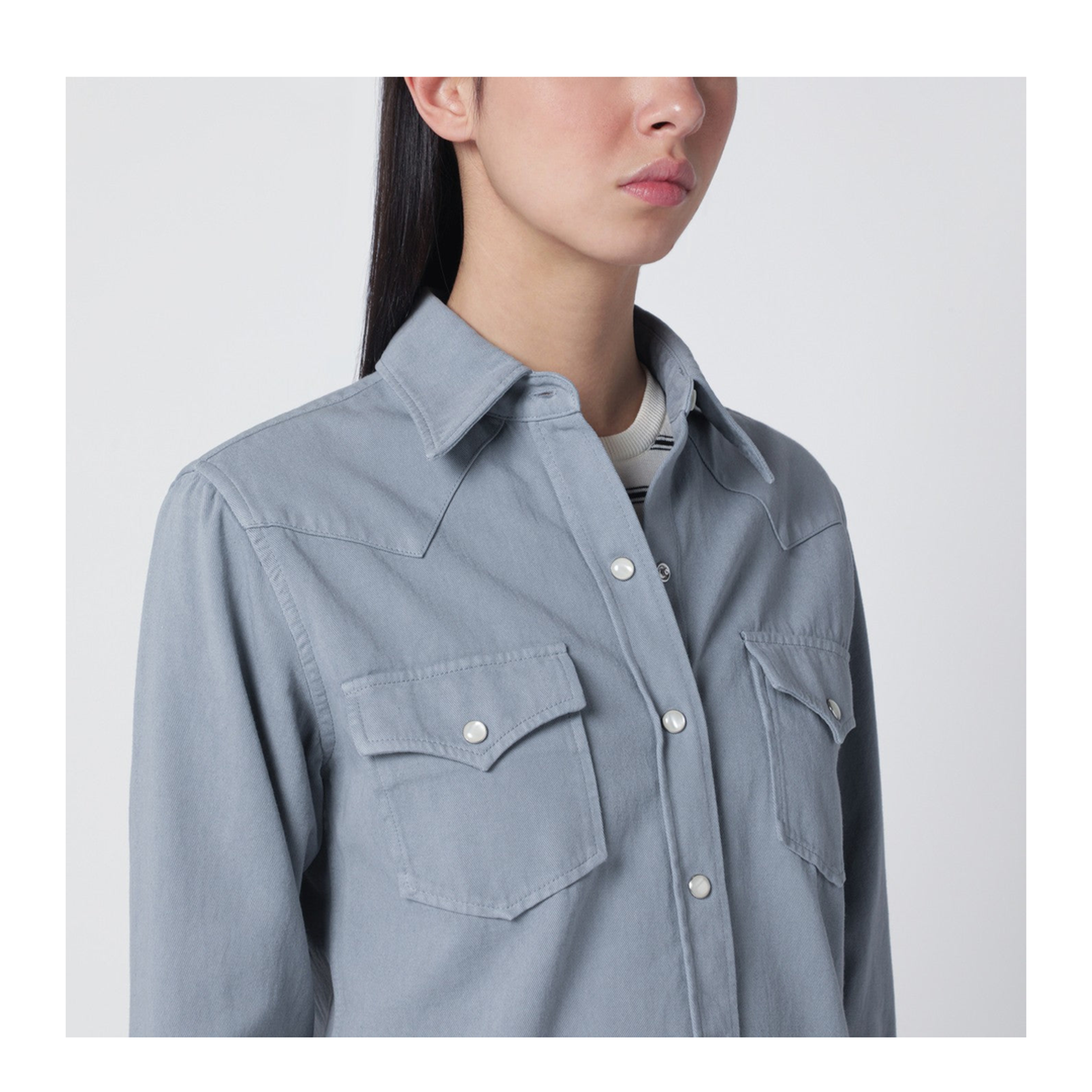 MAYFEYR - A.P.C. - Blue-Grey Cotton Shirt - COHLD-F12644COIAC
