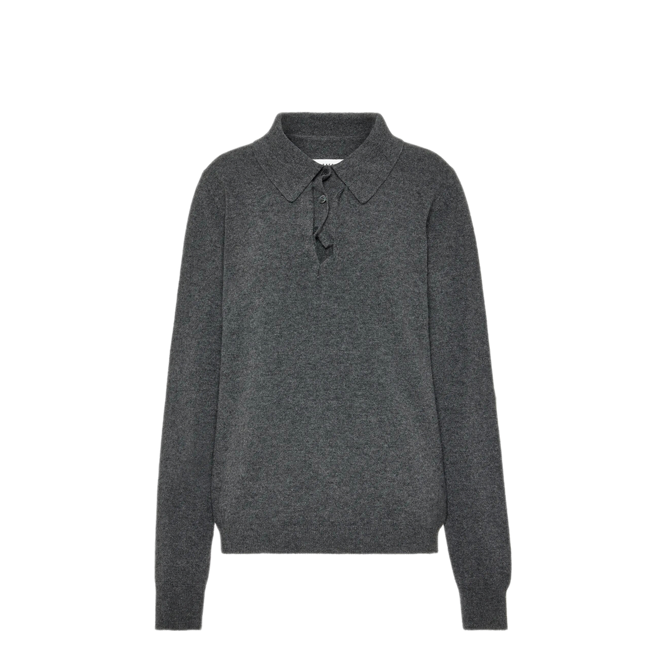 MAYFEYR - MAISON MARTIN MARGIELA - Draped Collar Wool Polo Sweater - S51GL0083M13302859
