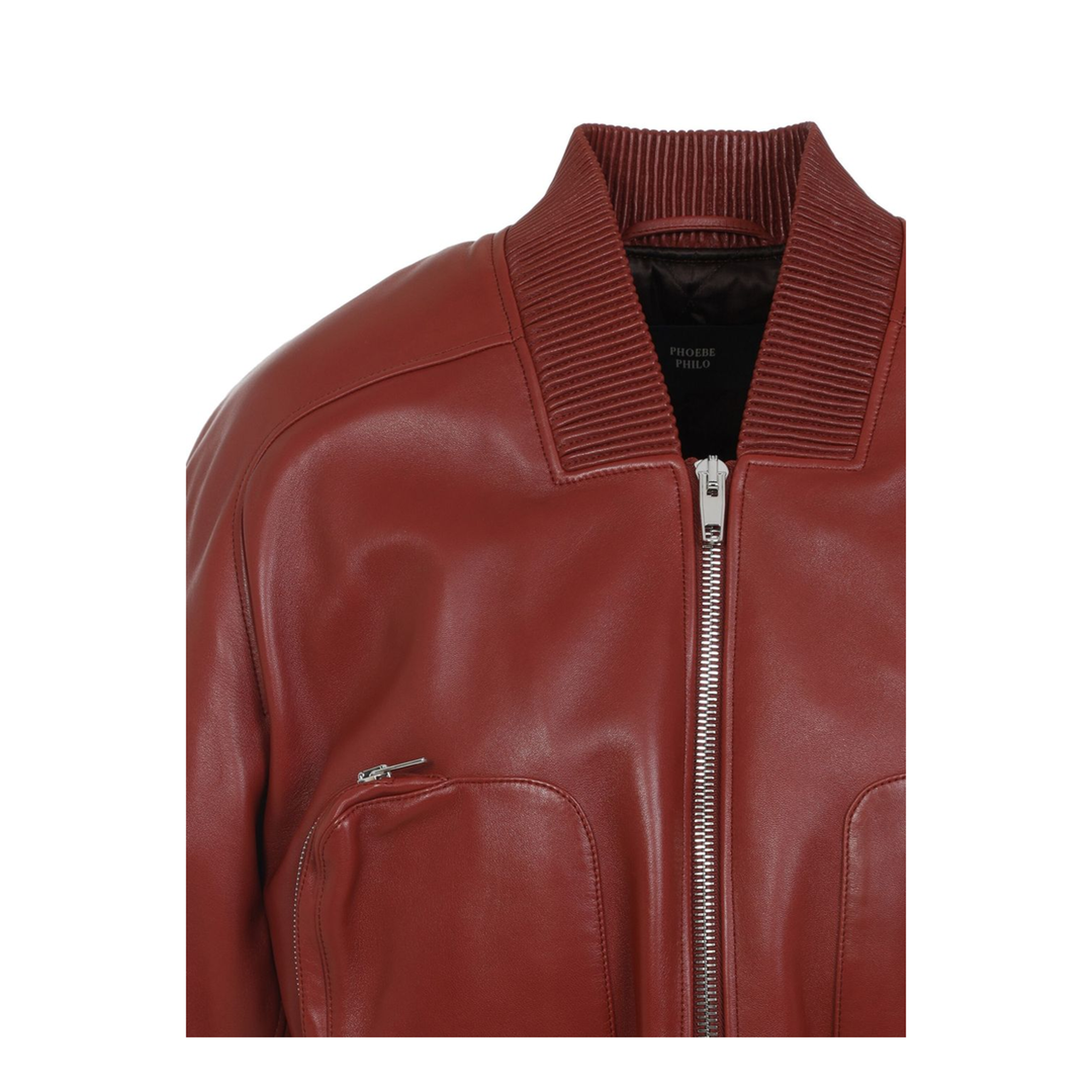 Pocket Bomber Jacket - Dark Red