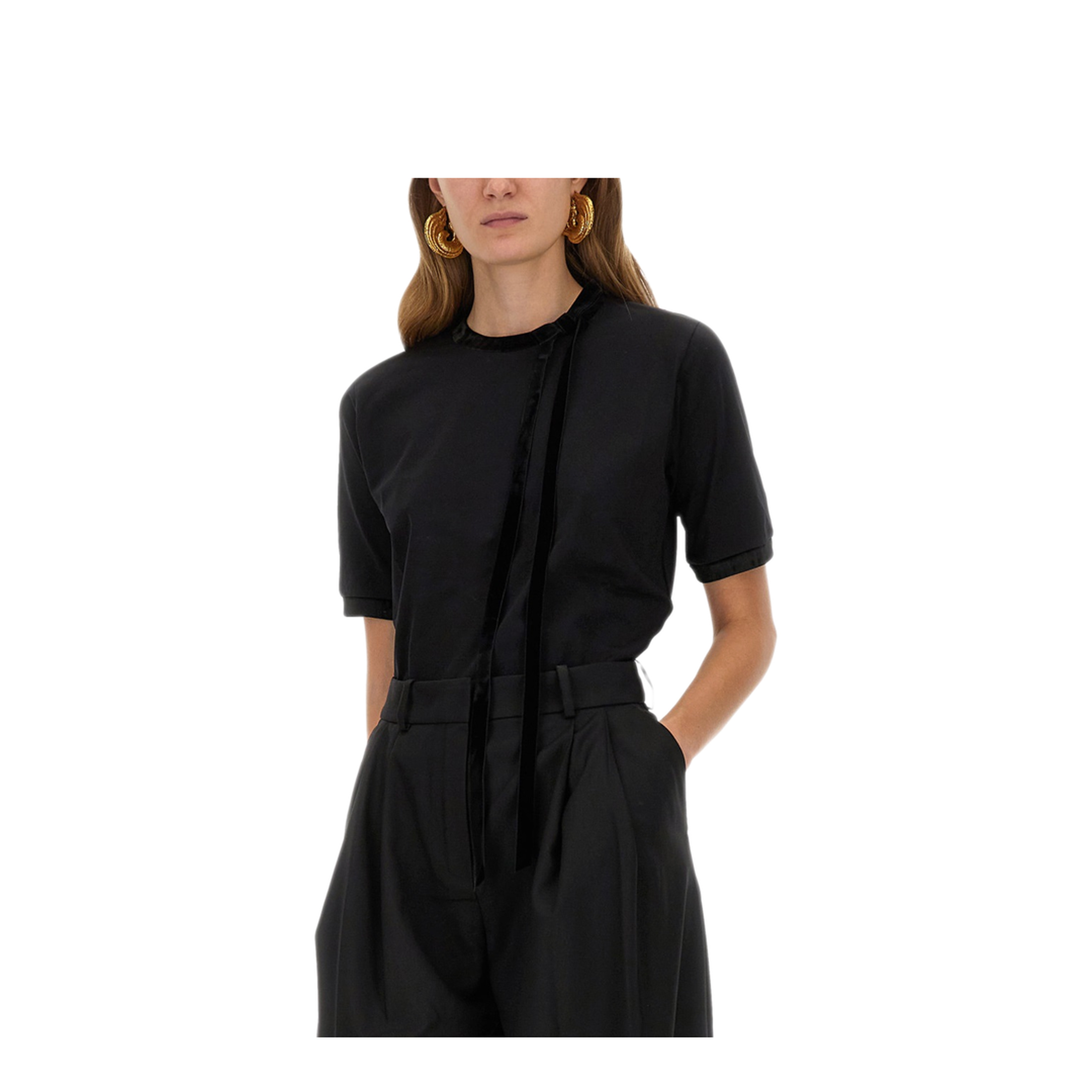 MAYFEYR - NINA RICCI - T Shirt With Ribbon And Bow - 25AJTO035CO1108U9000