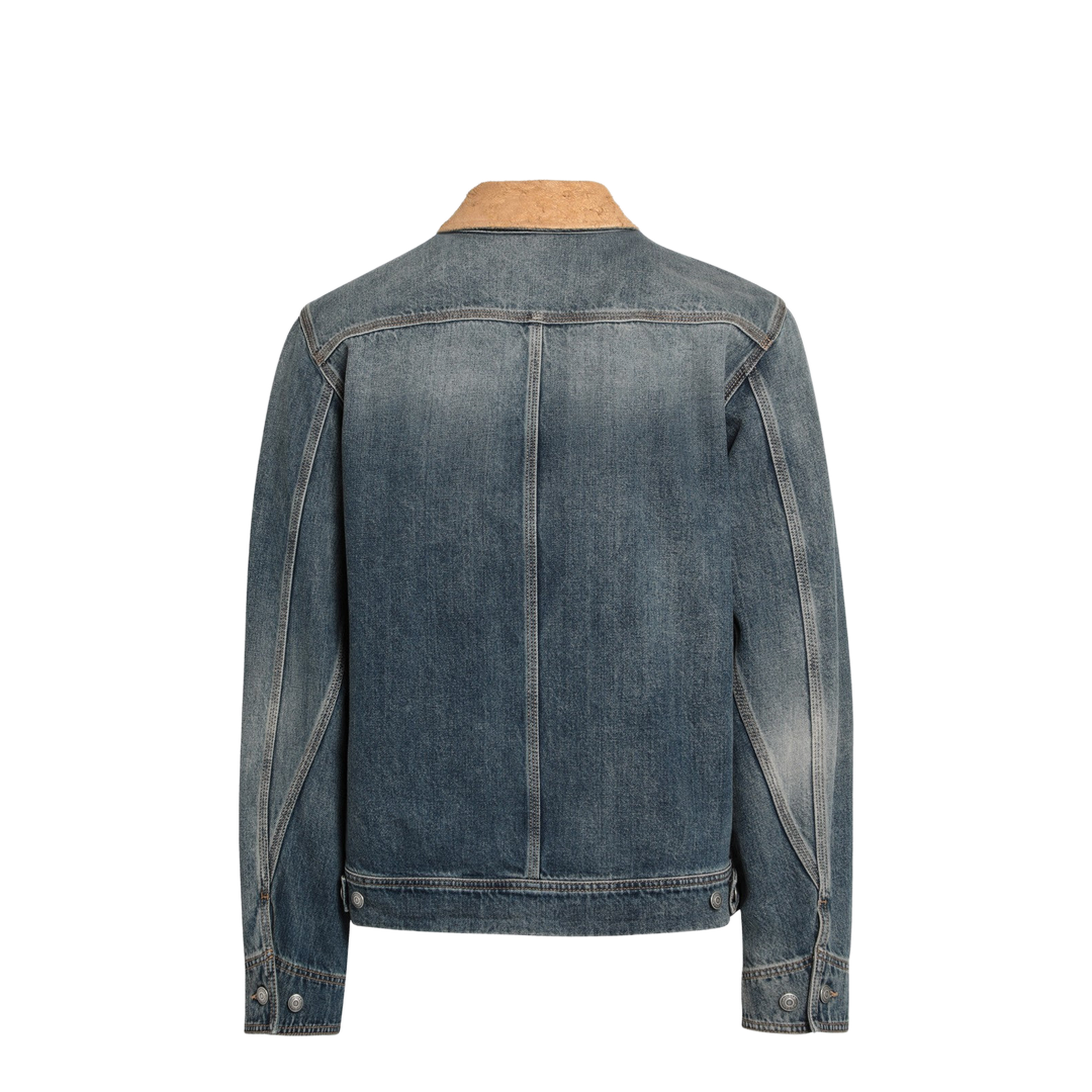 Suede Collar Denim Jacket