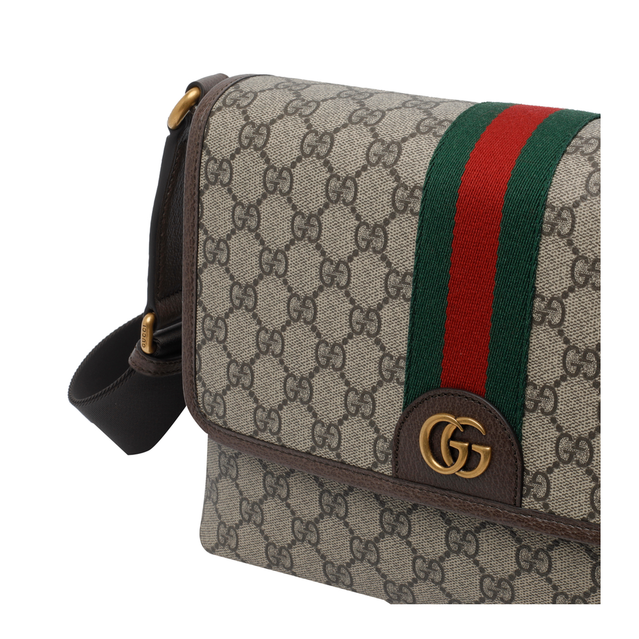 Ophidia Medium Messenger Bag - Beige/Brown