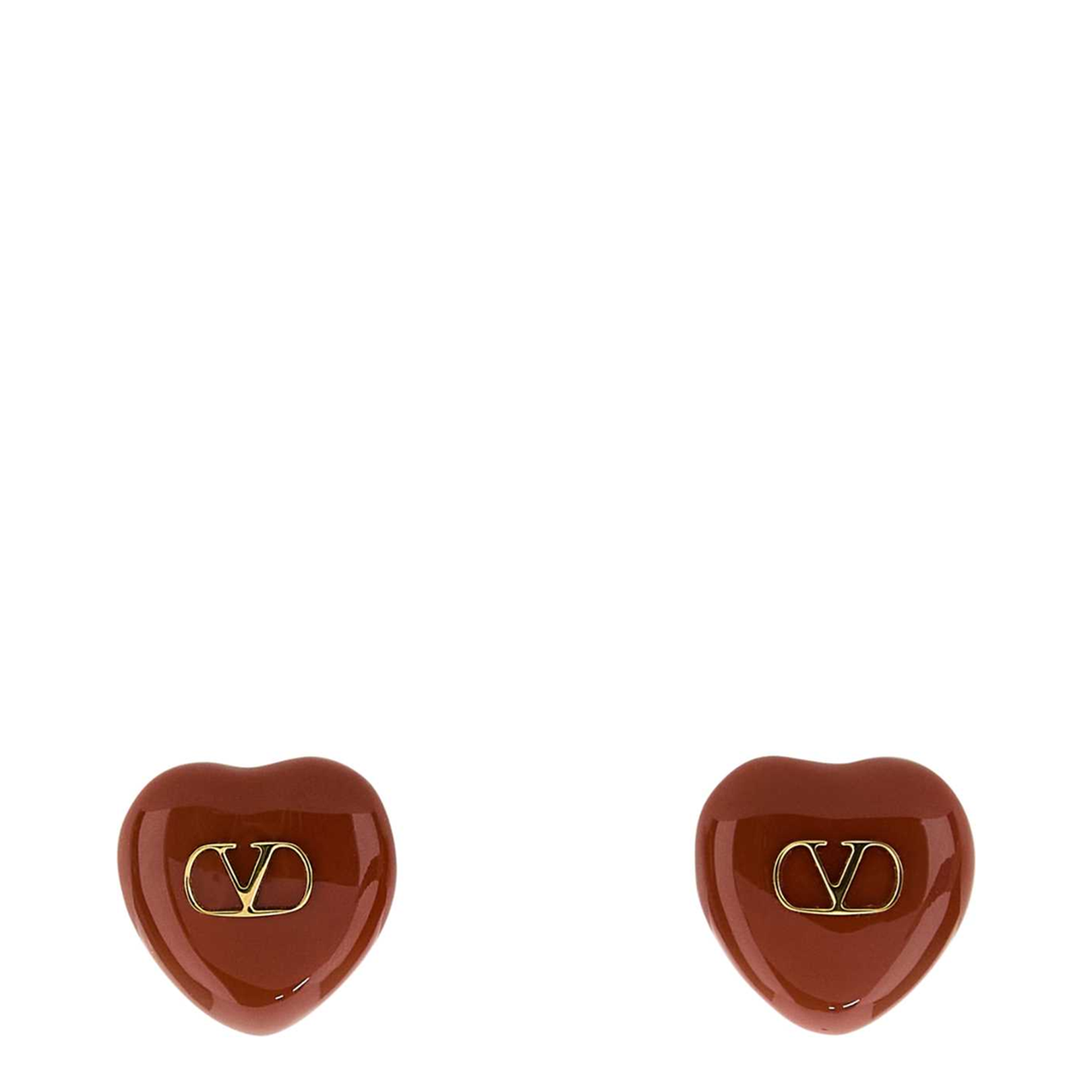 Red Enamel And Metal Coeur Royal Earrings