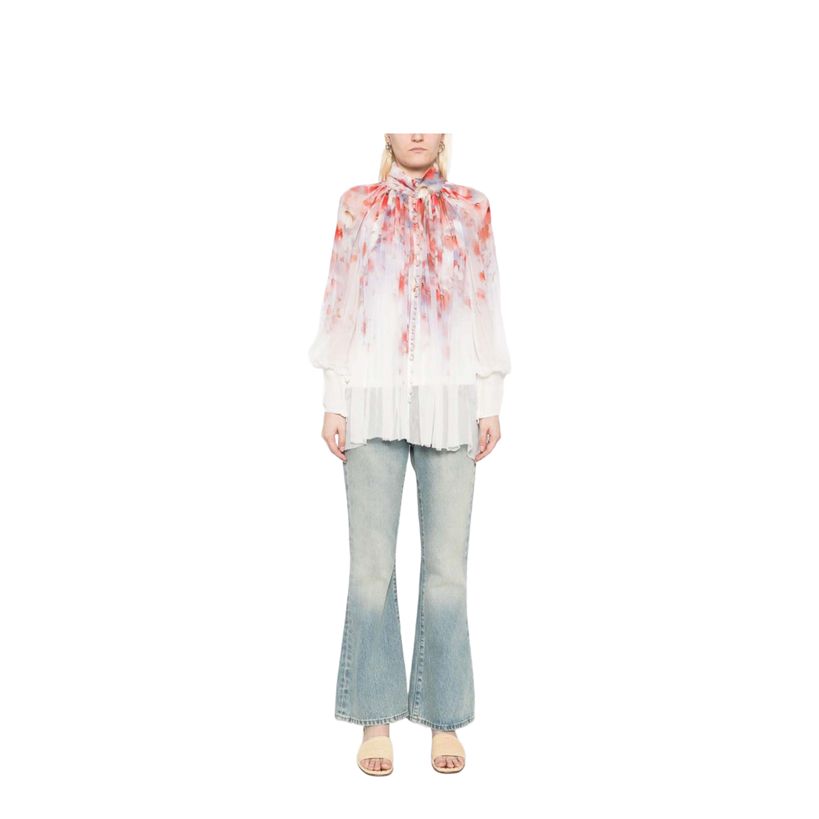 Crush Blouse With Floral Print