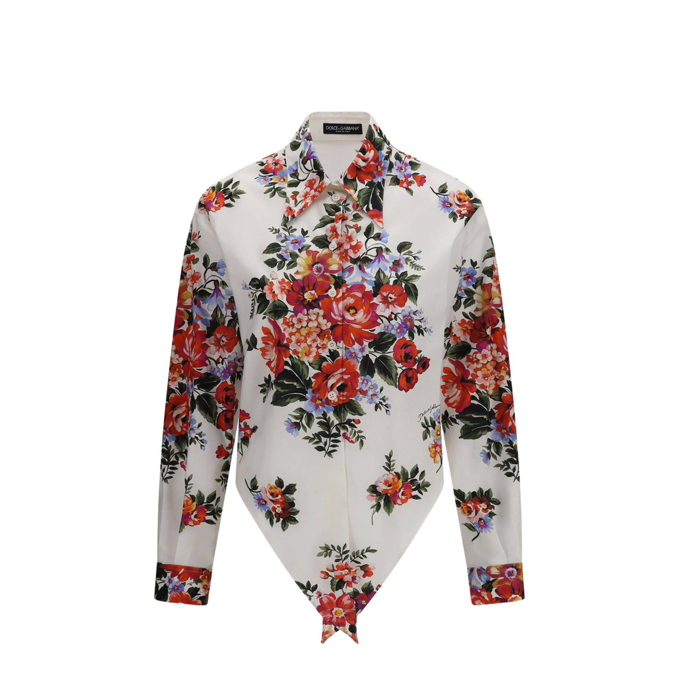 MAYFEYR - Dolce & Gabbana - Cotton Shirt With Bouquet Print - F5T76THS5UU