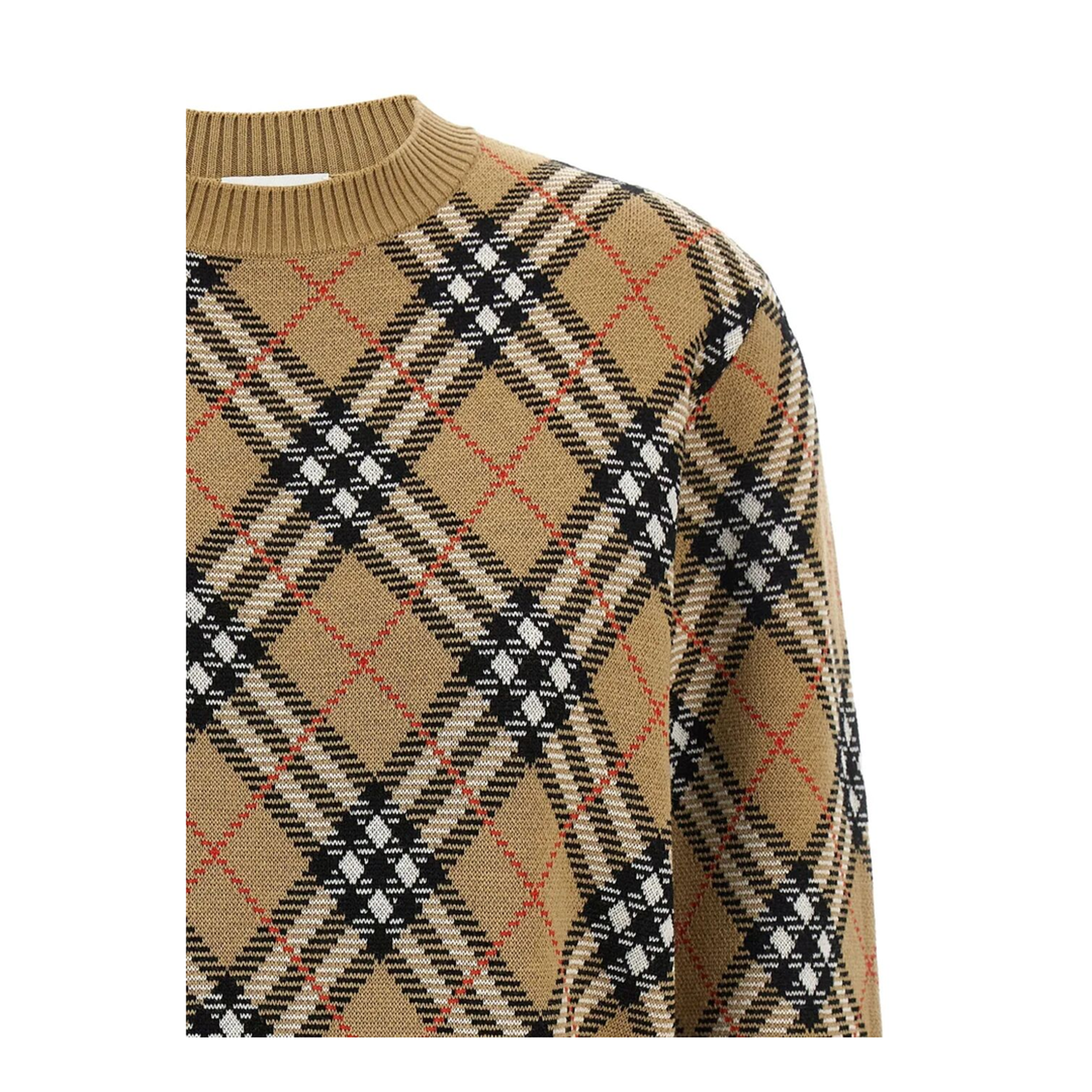 MAYFEYR - - Check Pattern Wool Sweater - 8110514SAND