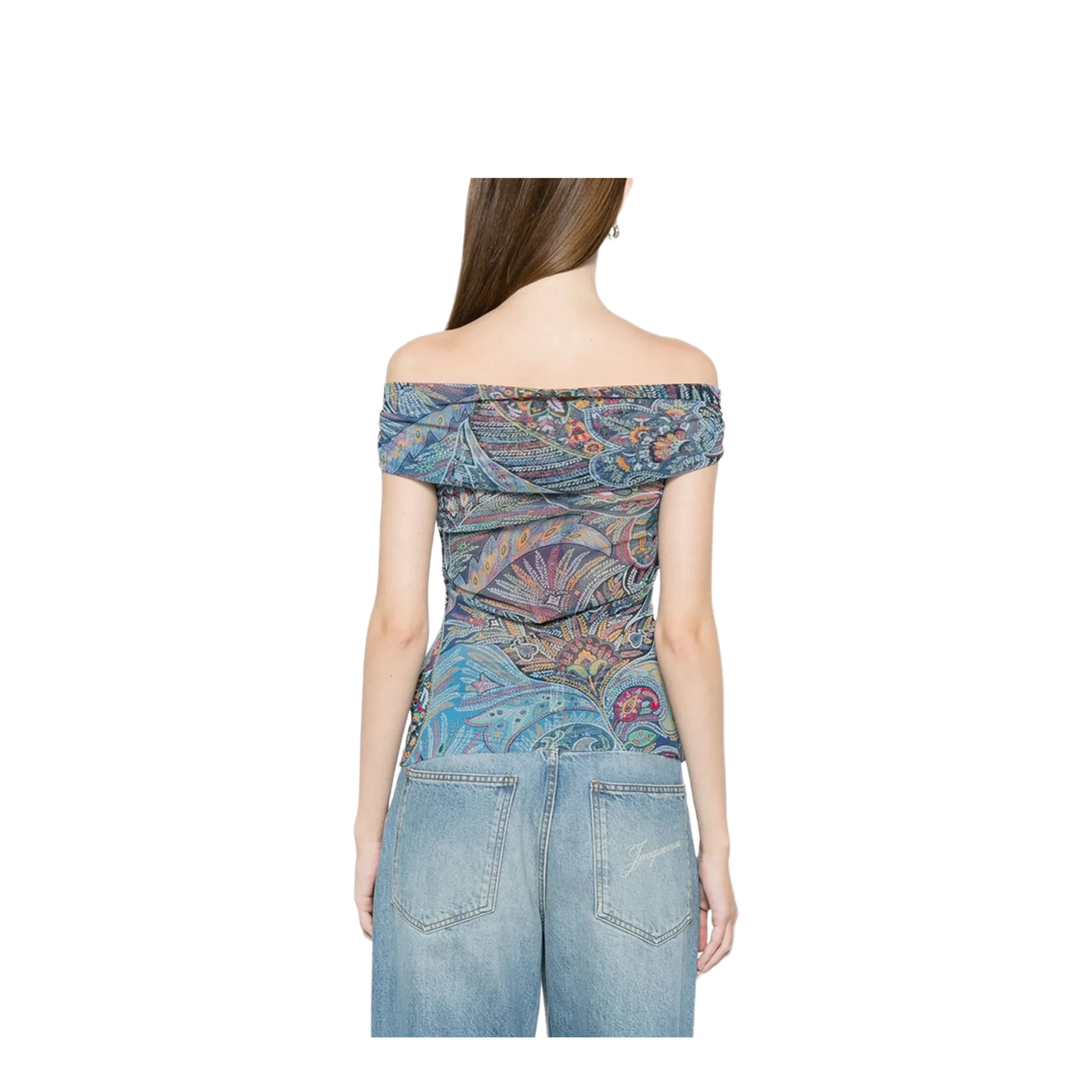 MAYFEYR - Etro - Semi-Sheer Straight Neck Patterned Top - WRJA019399IAS72