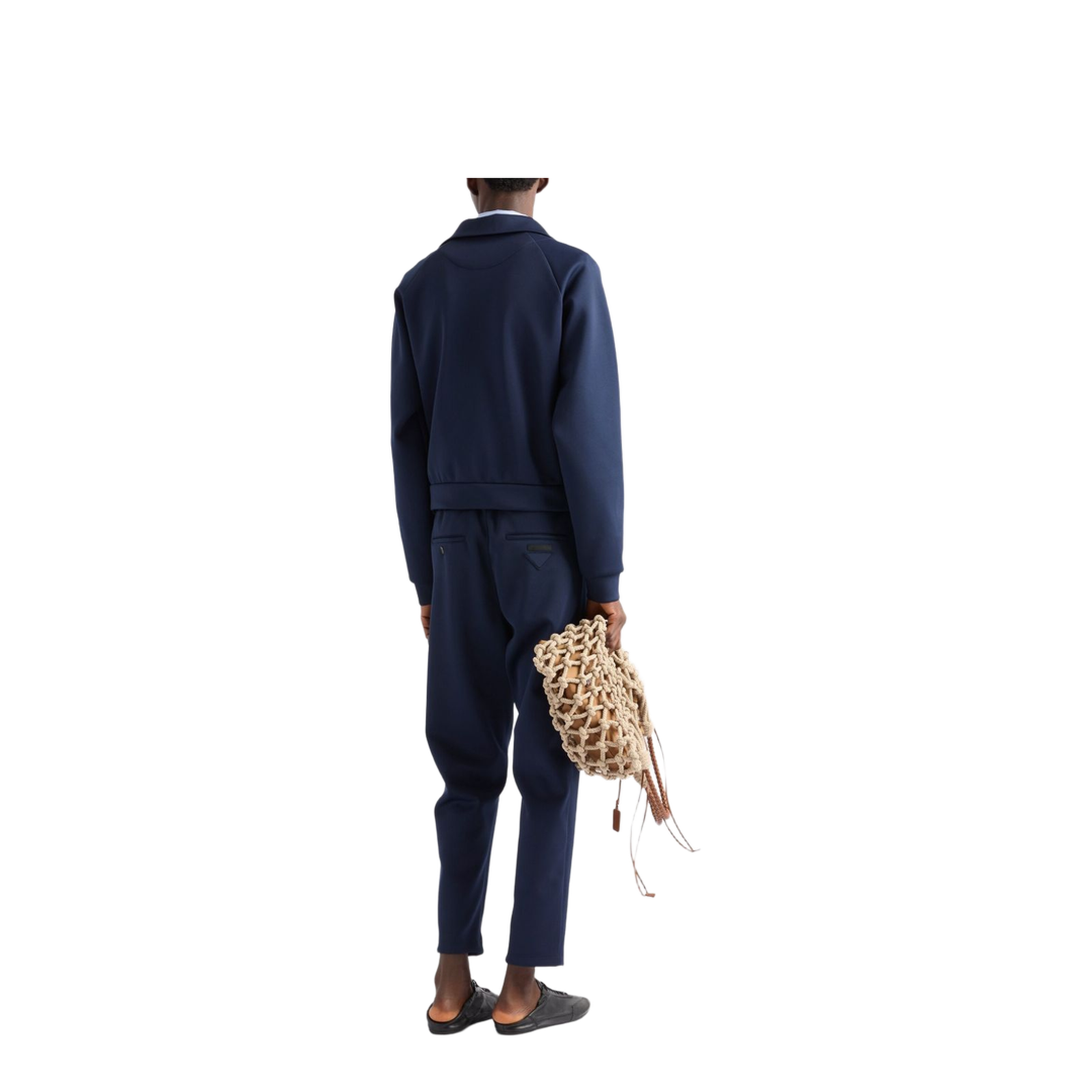 Zip Sweatshirt in Technical Fabric Blue