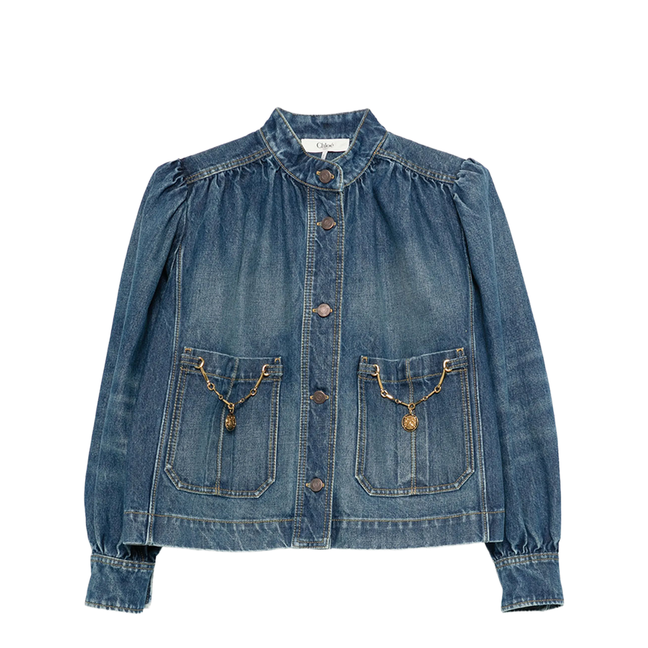 MAYFEYR - Chloè - High-Neck Gathered Denim Jacket - CH26SDV09258