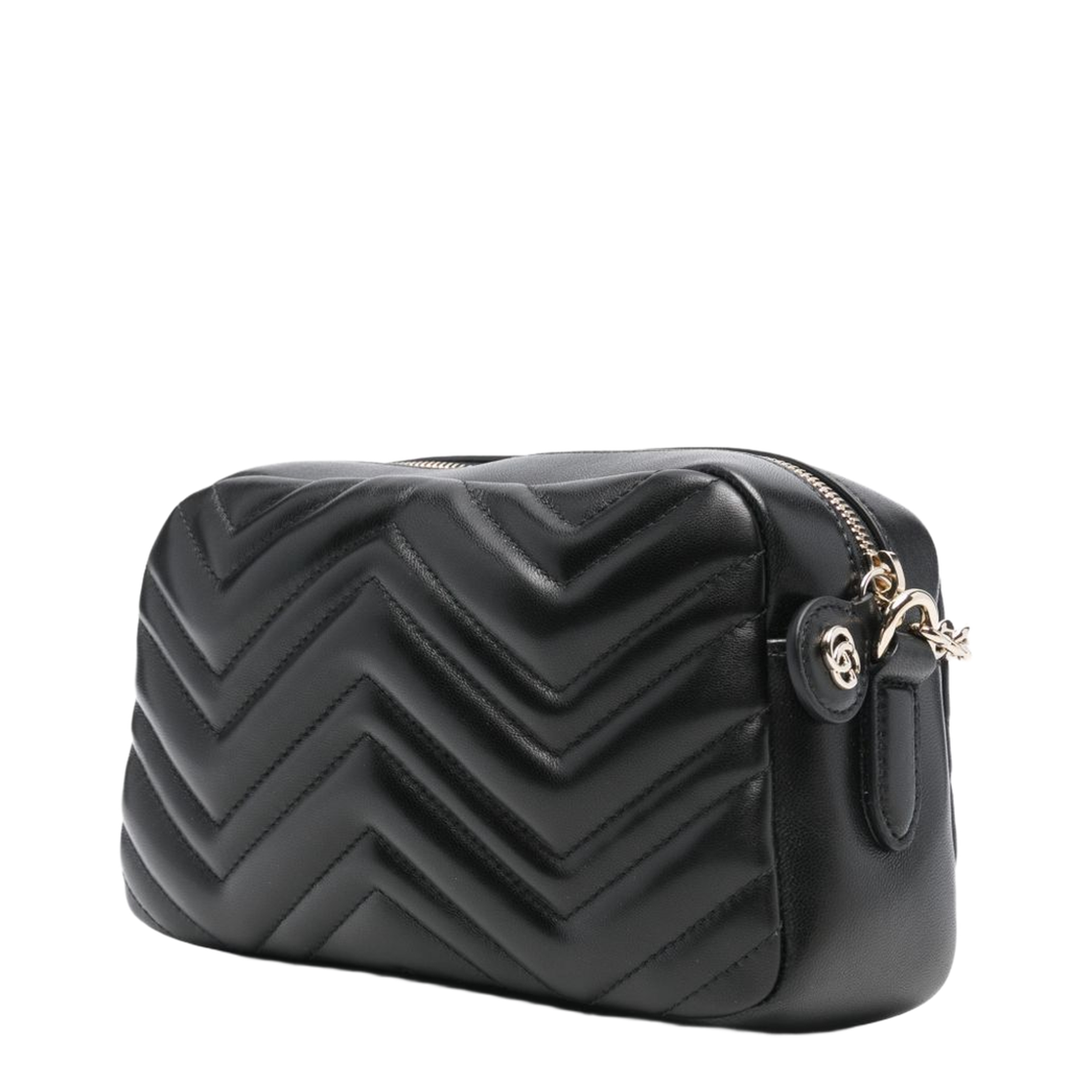 GG Marmont Small Matelassé Leather Camera Bag - Black