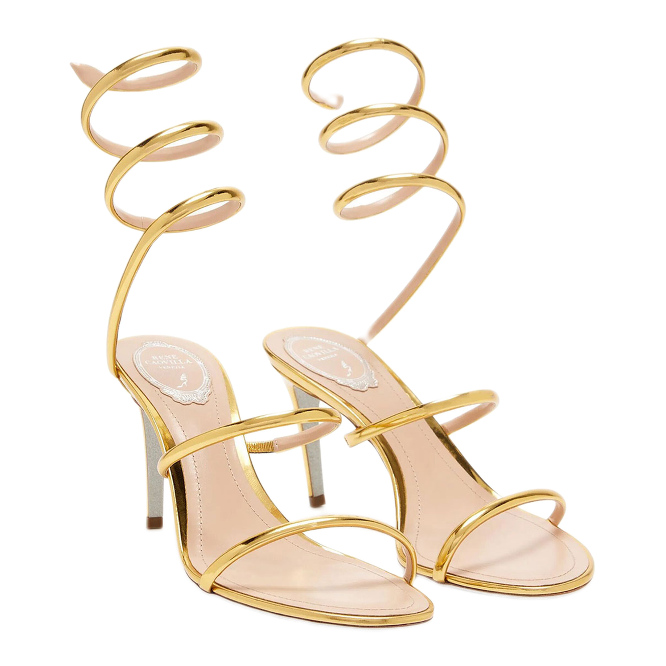 MAYFEYR - Rene Caovilla - Metallic Gold Cleo 80 Sandals - C123510800001L018DARK