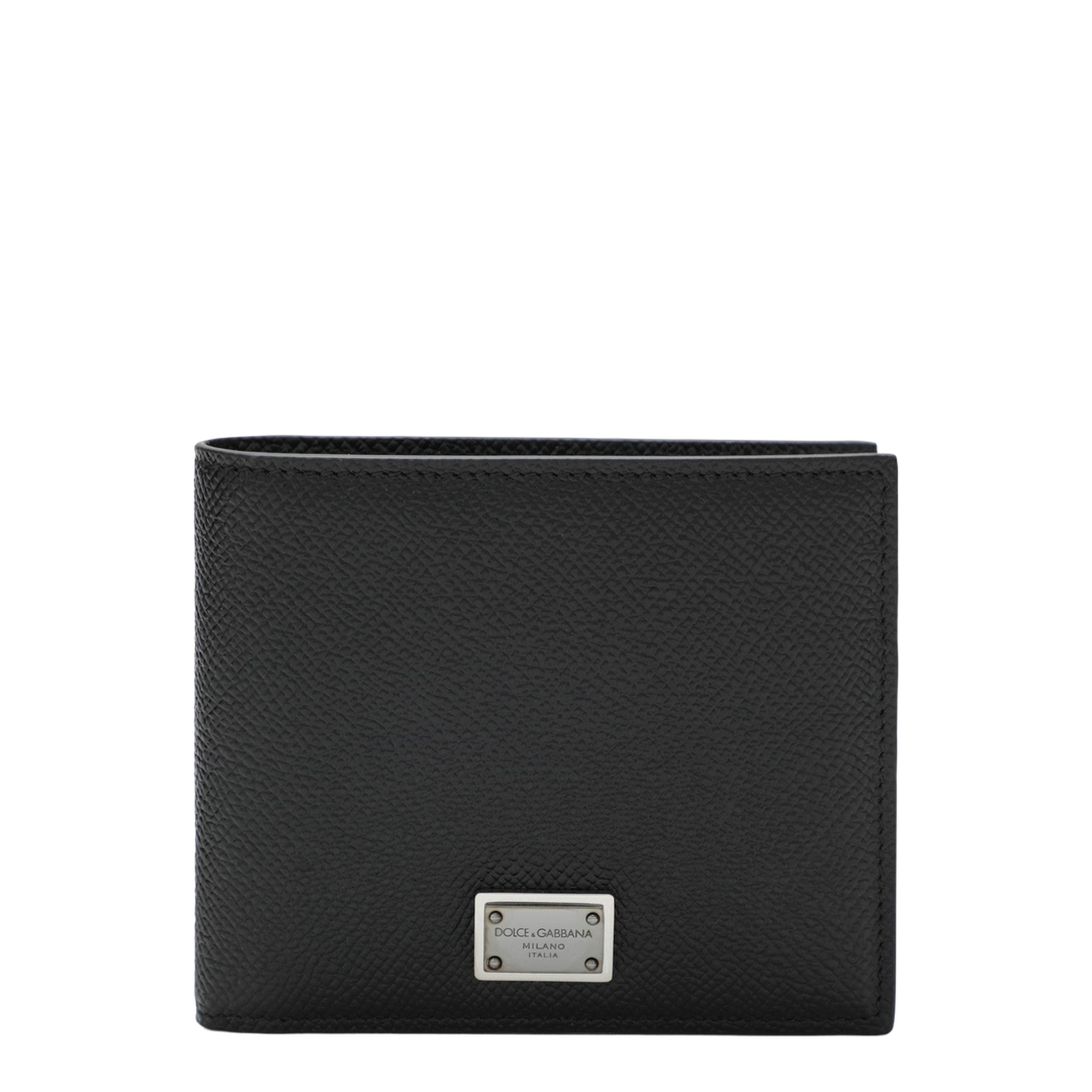 MAYFEYR - Dolce & Gabbana - Black Dauphine Leather Wallet With Logo Plaque - BP1321AG21980999
