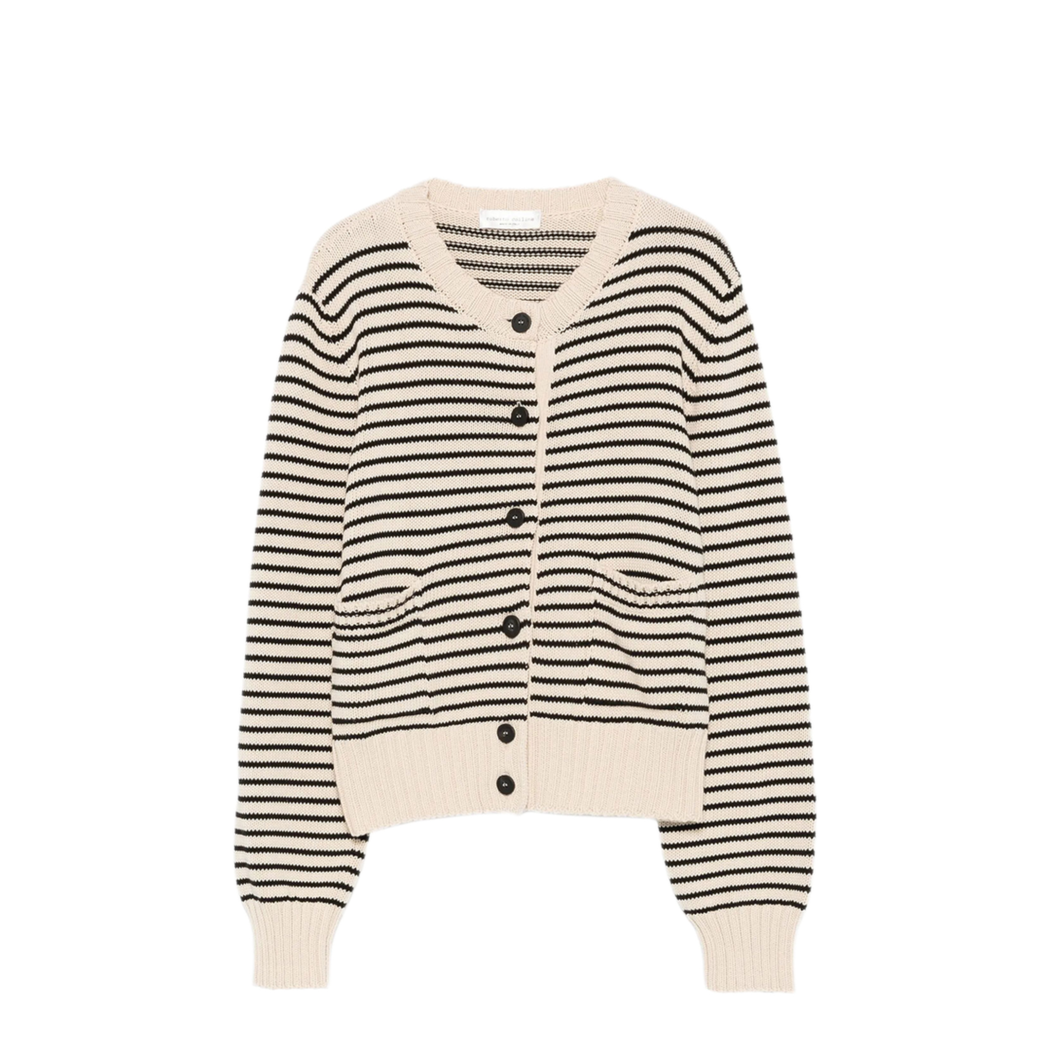 MAYFEYR - Roberto Collina - Striped Cotton Cardigan - A1222003