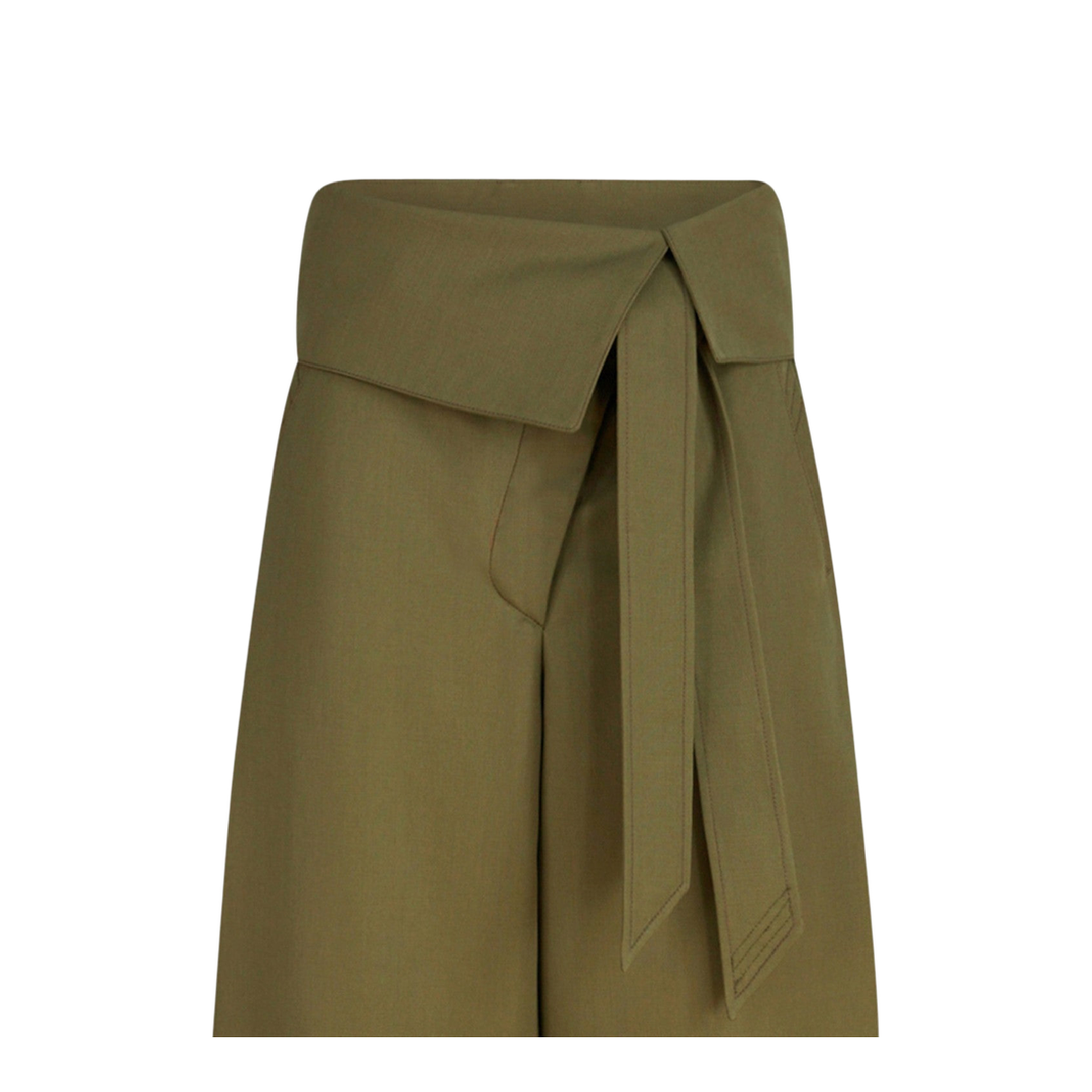 MAYFEYR - The Attico - Military Green Wool Gabardine Trousers - 251WCP00272WWW065A081